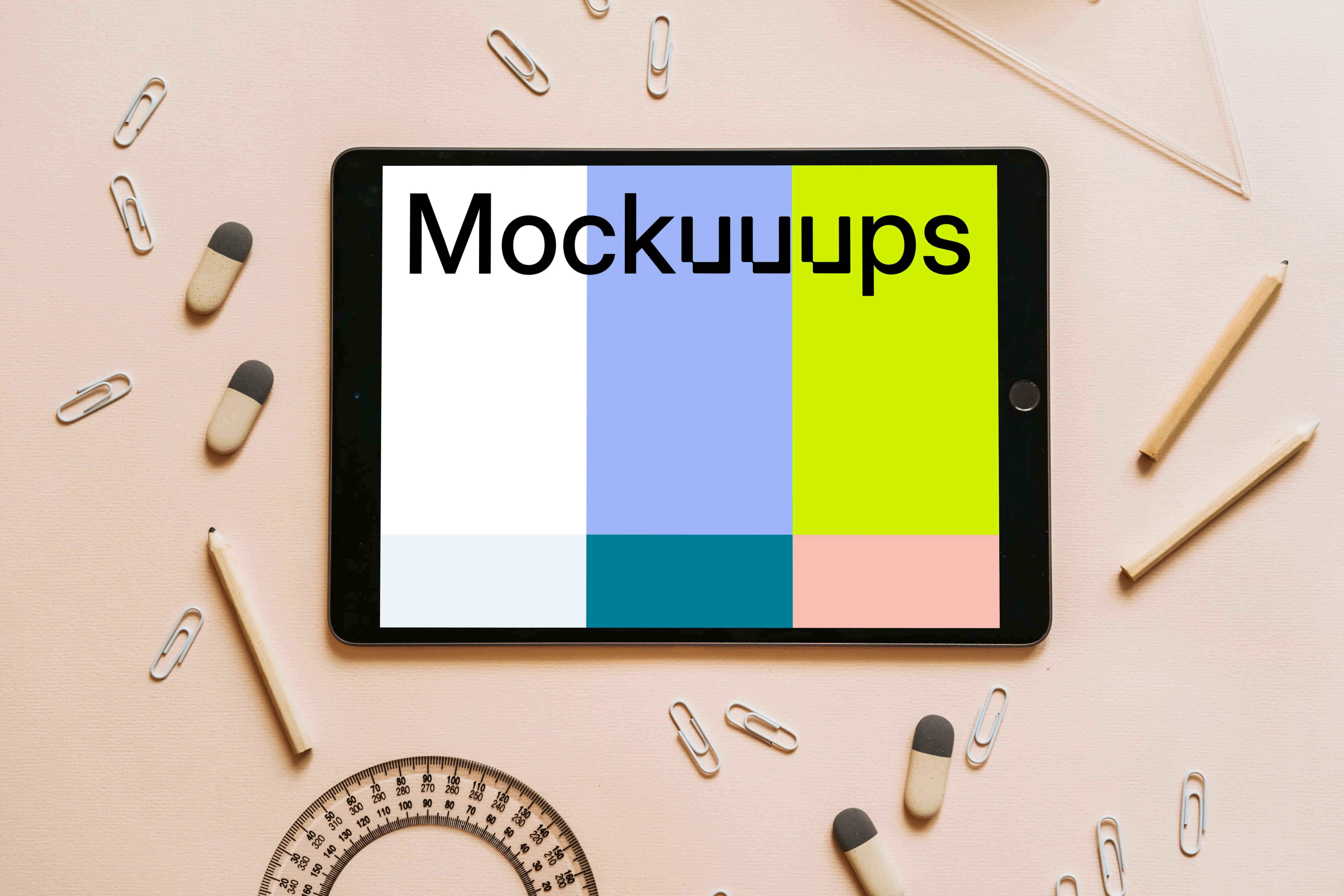 Tablet mockup with back to school concept