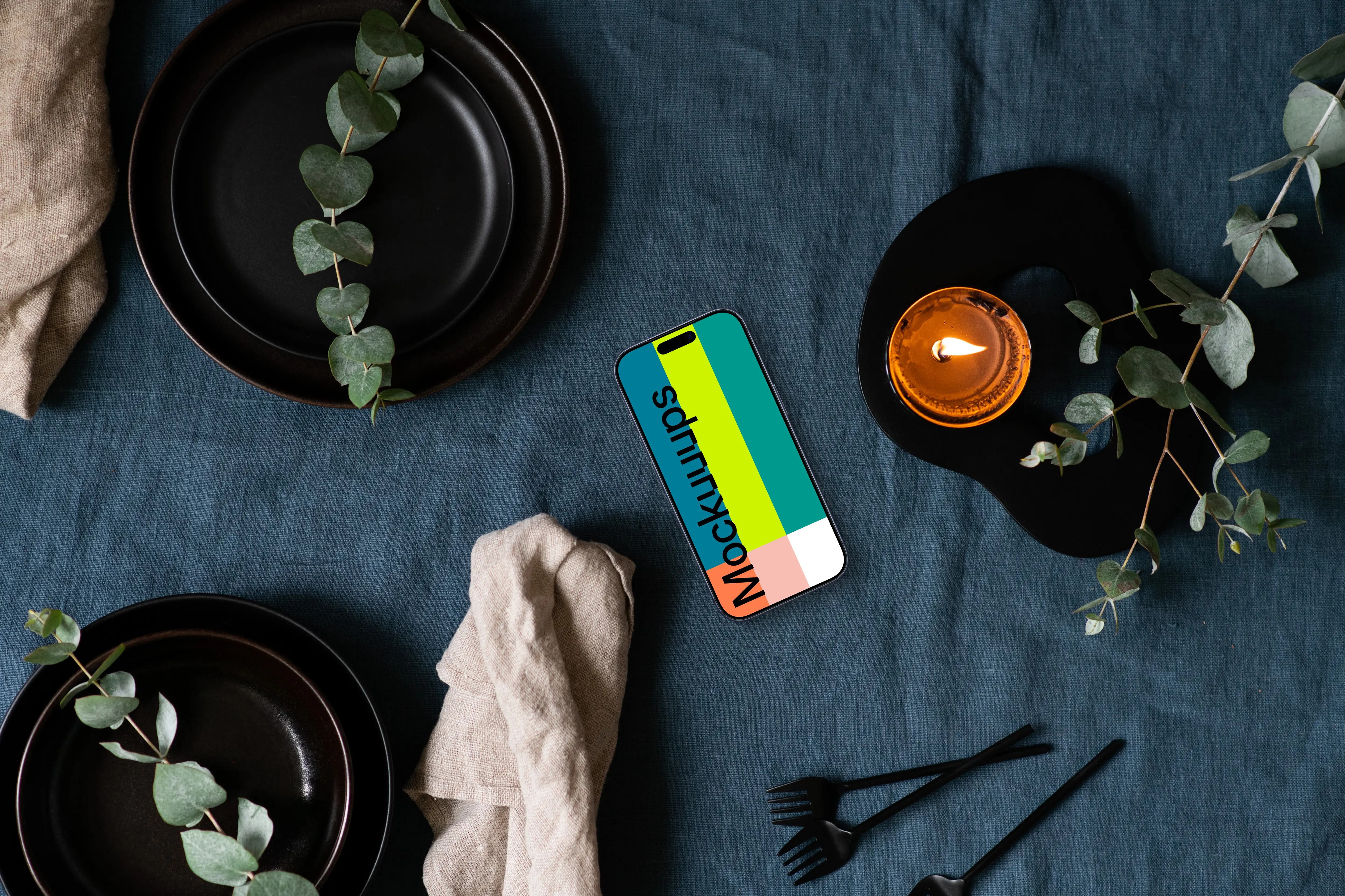 Xmas gift tablet mockup