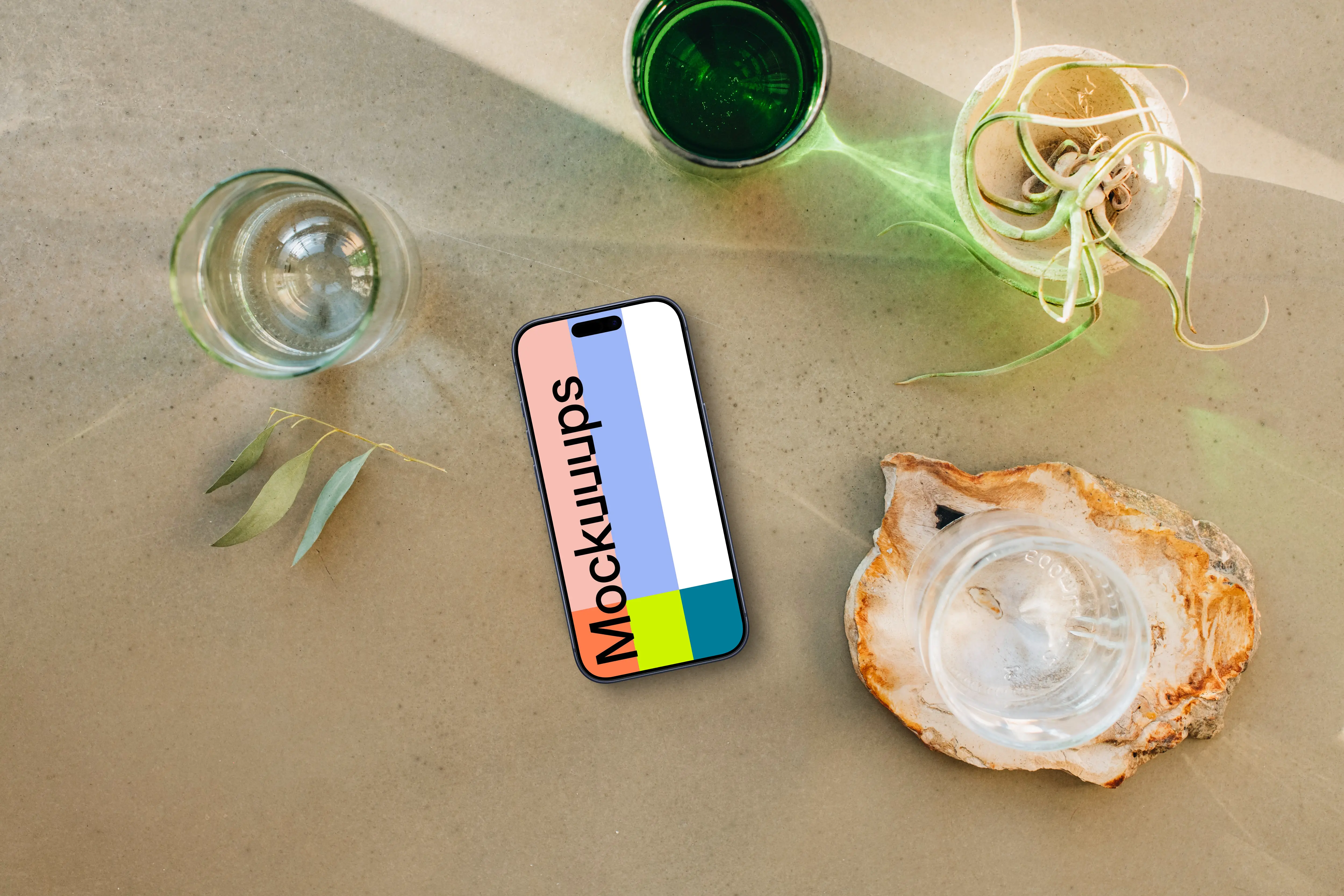 Zen-like atmosphere and an iPhone mockup