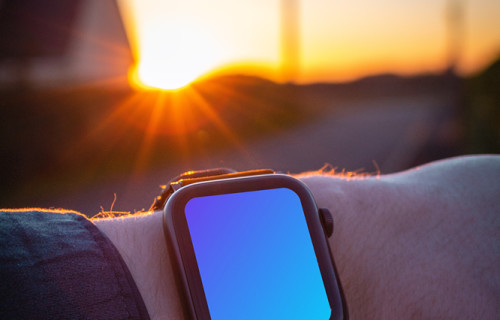 Checking weather on Apple Watch mockup