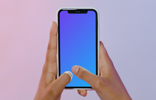 iPhone mockup in a user’s hand