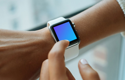 Checking time on Apple Watch mockup