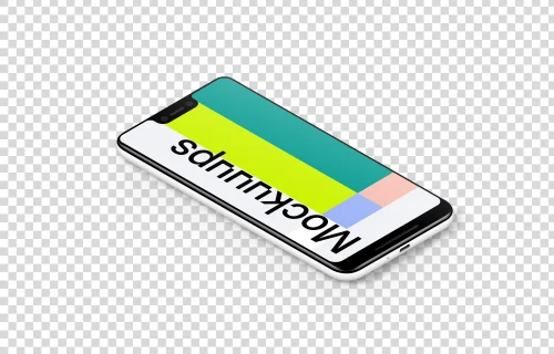 Google Pixel 3 XL Isometric mockup (Left)