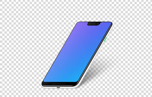 Google Pixel 3 XL Stand Isometric mockup (Right)