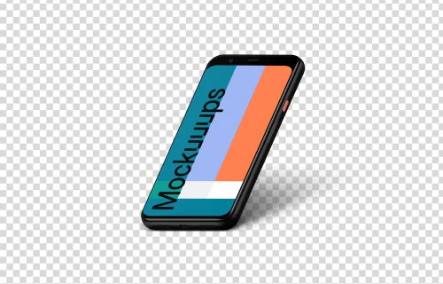 Google Pixel 4 Mockup (Isometric Right)