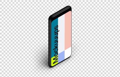 Google Pixel 4 Mockup (Isometric Stand Left)