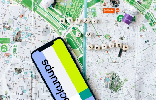 iPhone 12 Pro mockup on a map