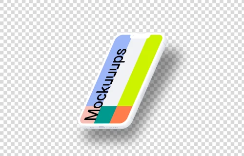 iPhone 13 Pro Clay Mockup (Isometric Right - Floating Shadow)