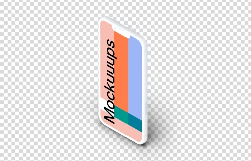 iPhone 13 Pro Clay Mockup (Isometric Stand Right)