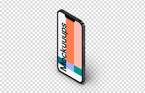 iPhone 13 Pro Mockup (Isometric Stand Right)