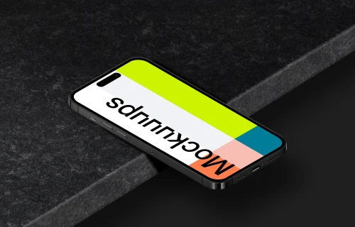 Isometric smartphone mockup - Left View