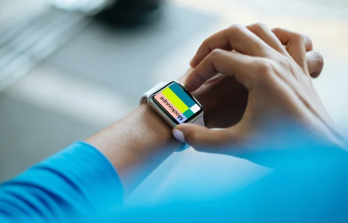 Checking notifications on Apple Watch mockup