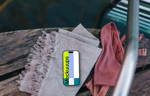 Swimming in nature themed iPhone mockup