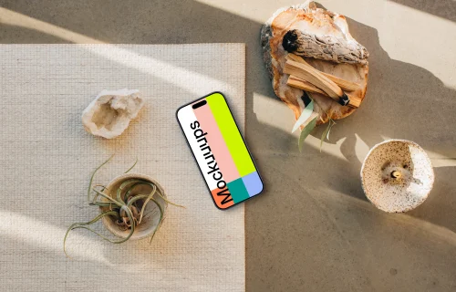 Tranquil scene with an iPhone mockup
