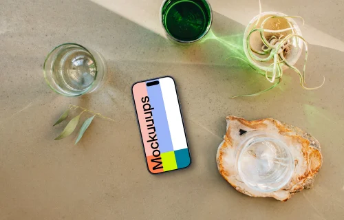 Zen-like atmosphere and an iPhone mockup