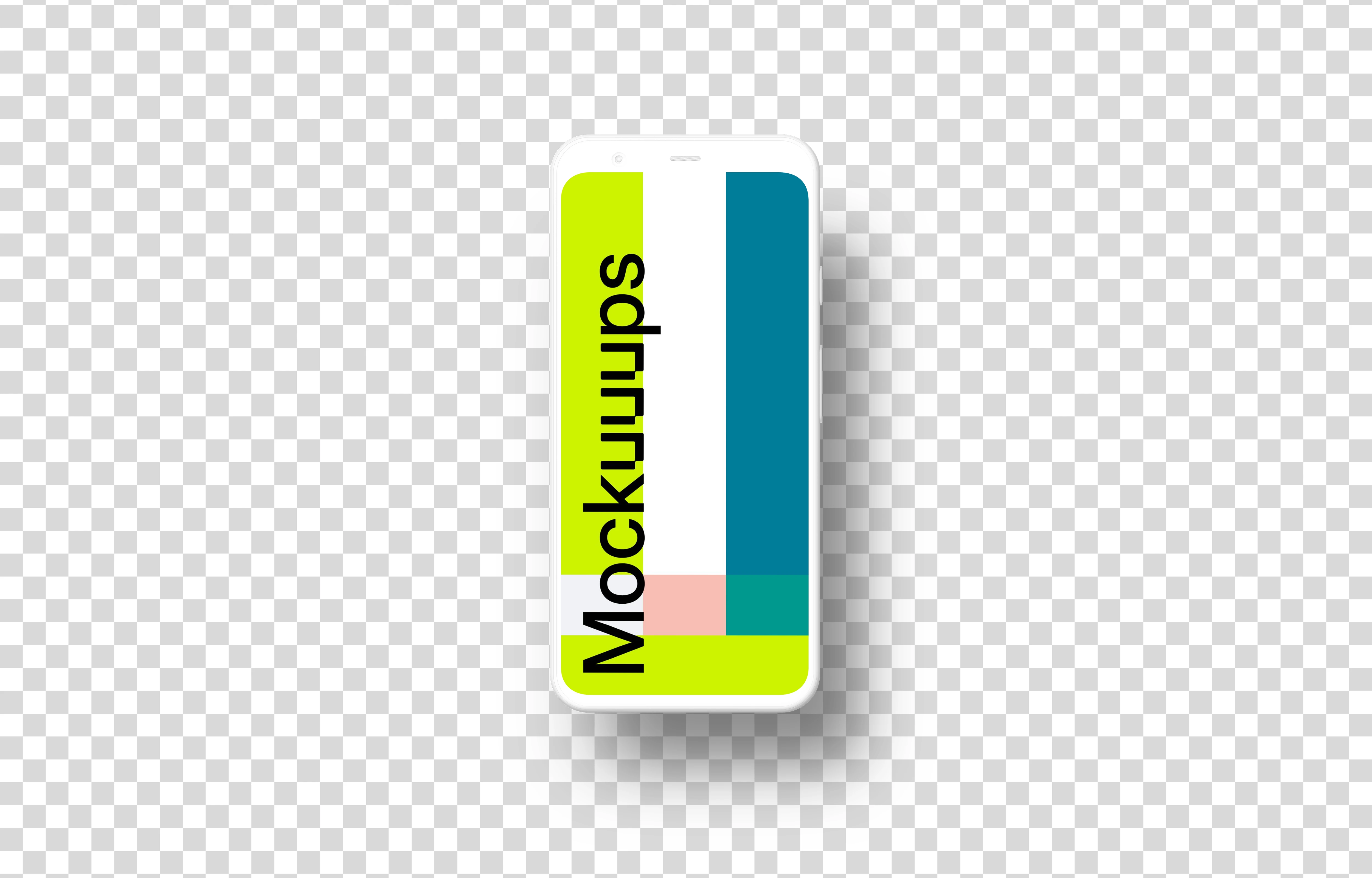 Clay Google Pixel 4 Mockup (Front View - Floating Shadow)