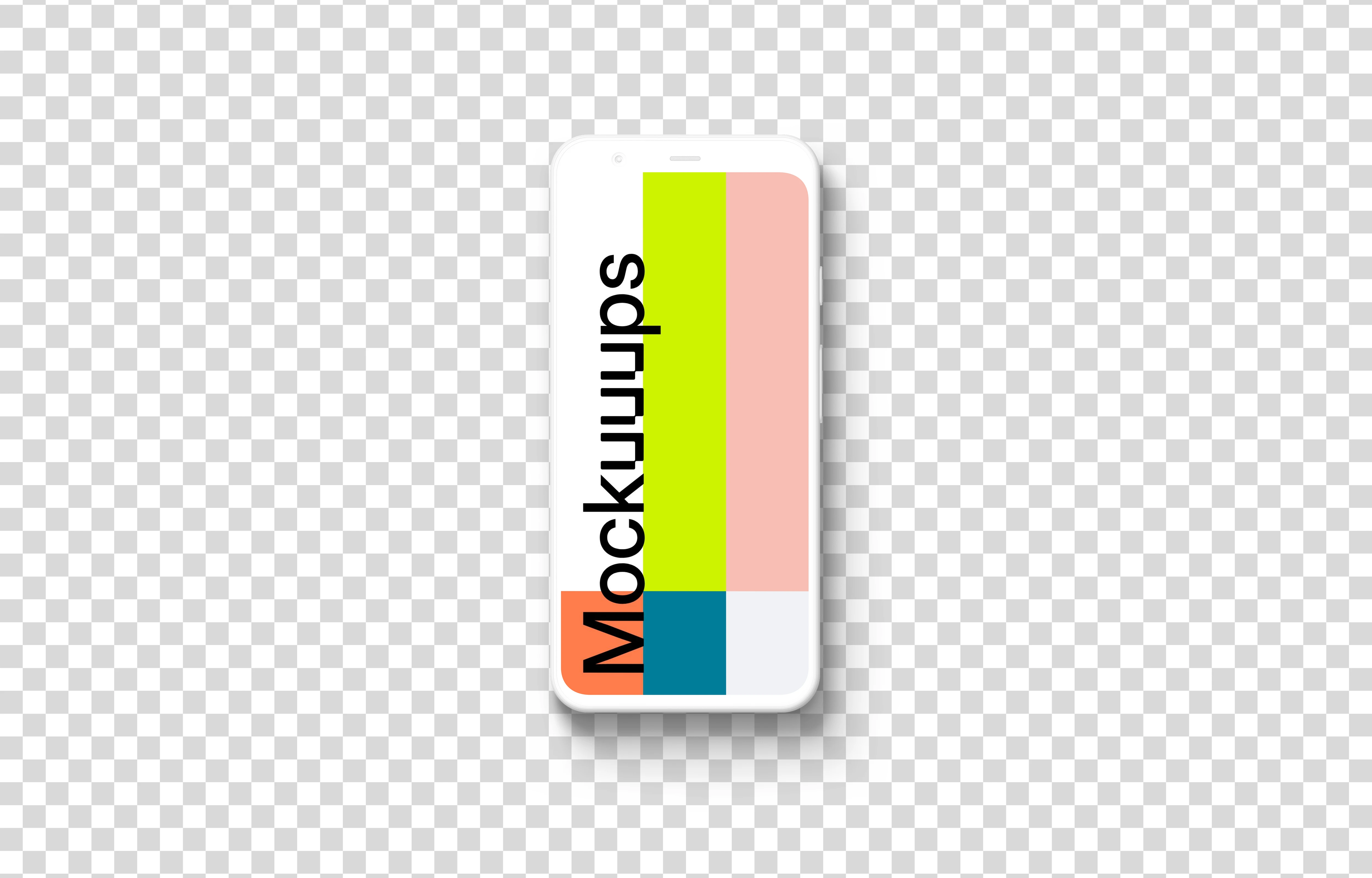 Clay Google Pixel 4 Mockup (Front View - Floor Shadow)