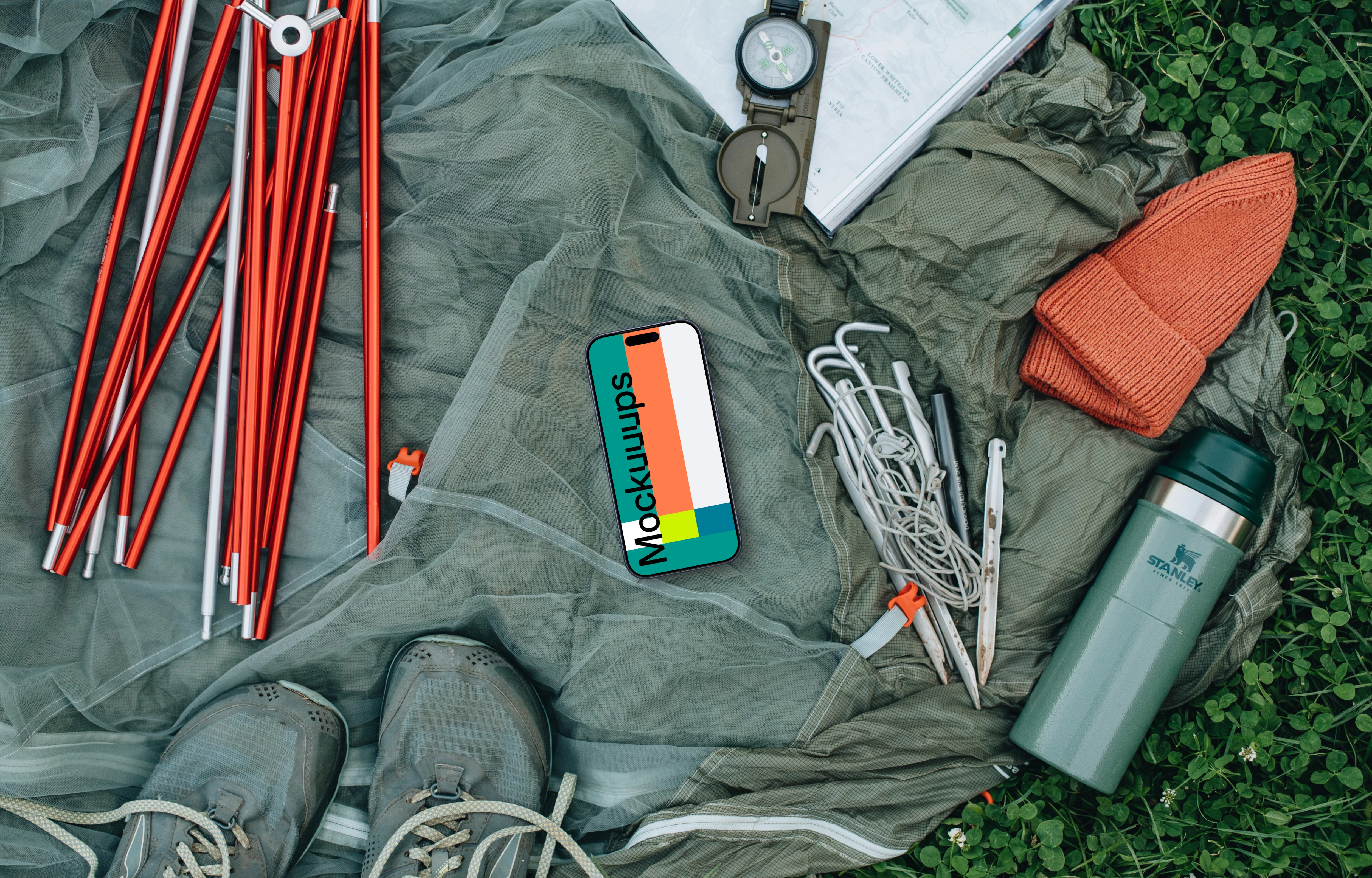 Hike preparation smartphone mockup