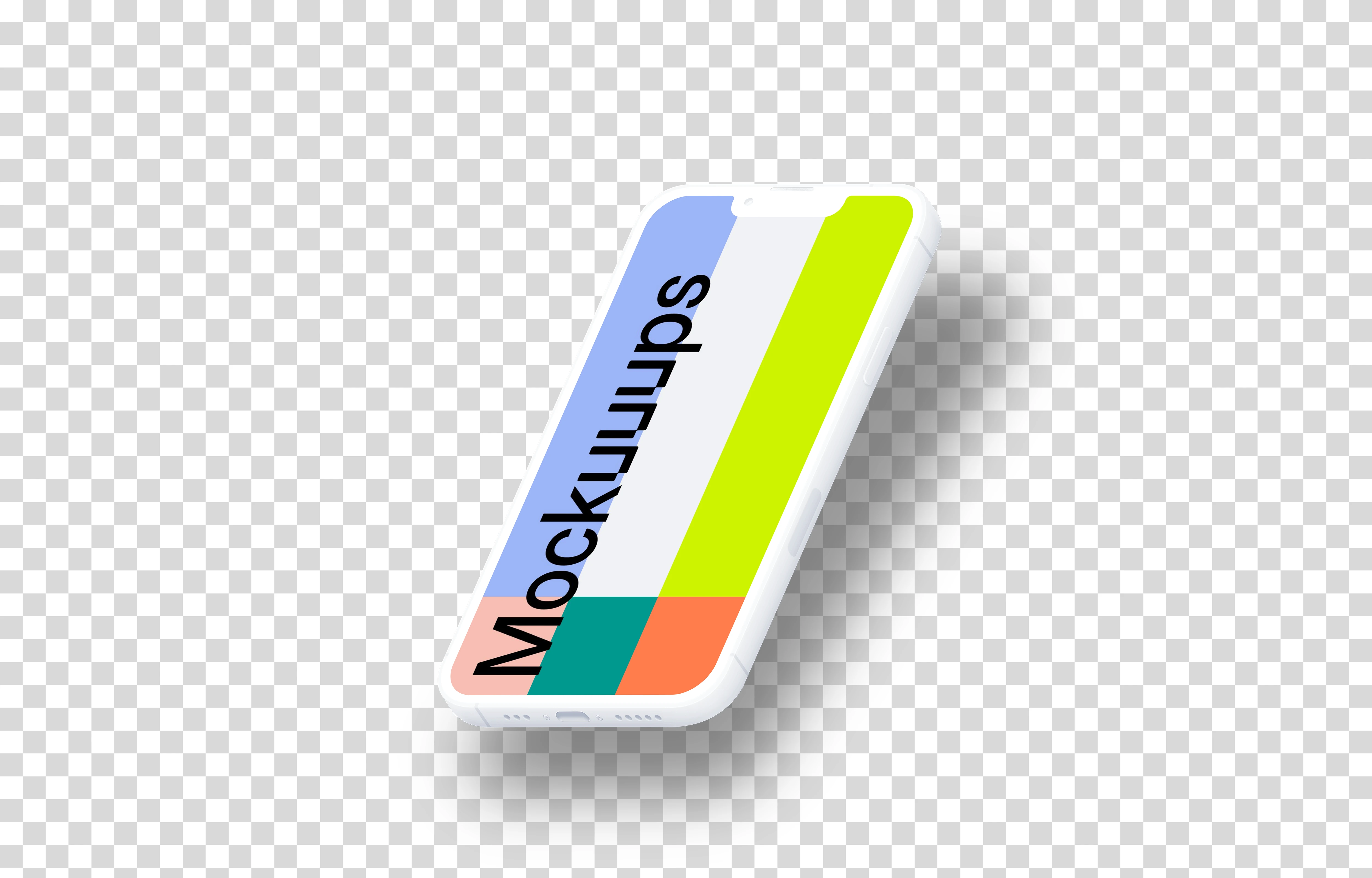 iPhone 13 Pro Clay Mockup (Isometric Right - Floating Shadow)