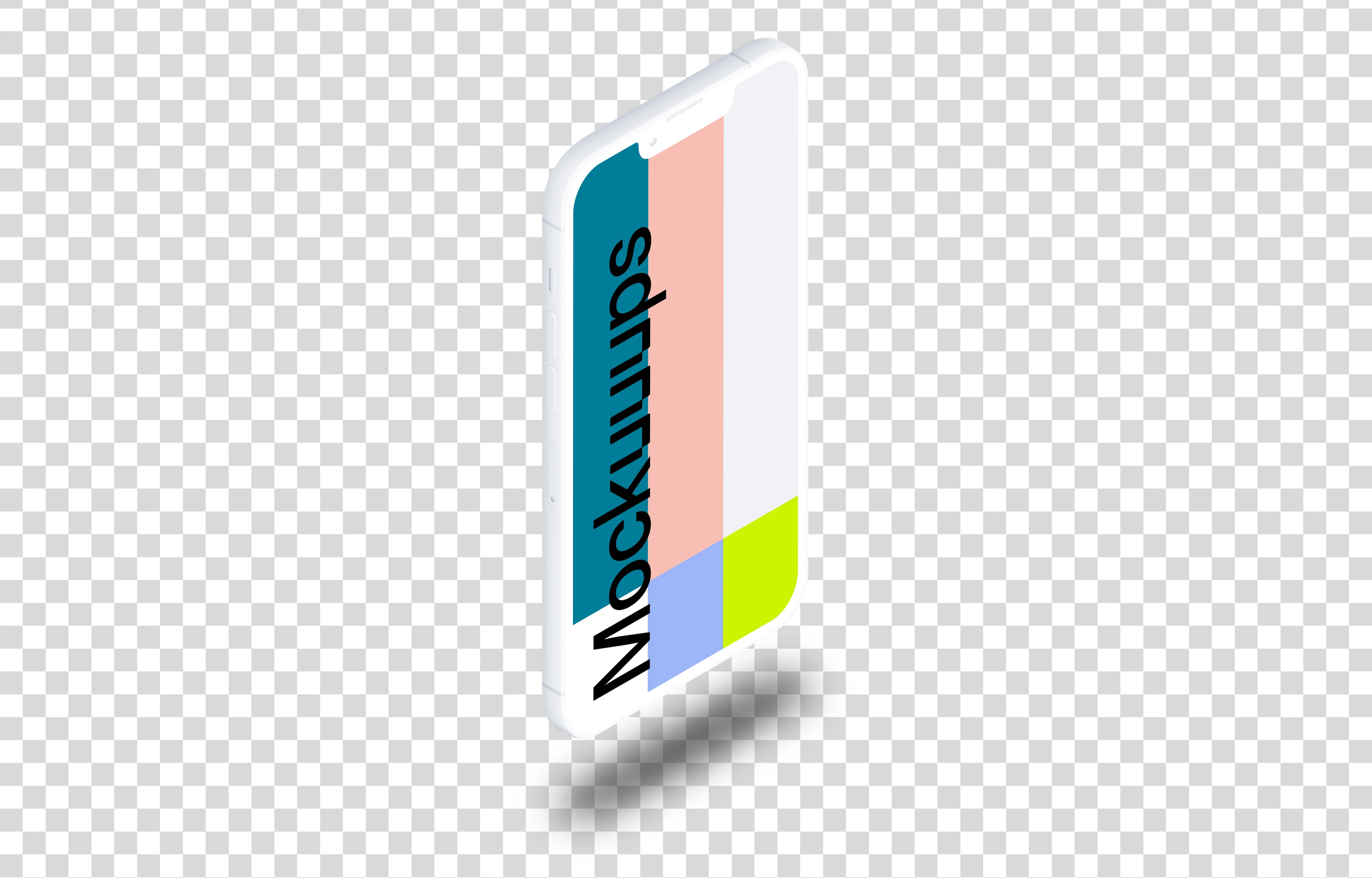 iPhone 13 Pro Clay Mockup (Isometric Stand Left - Floating Shadow)