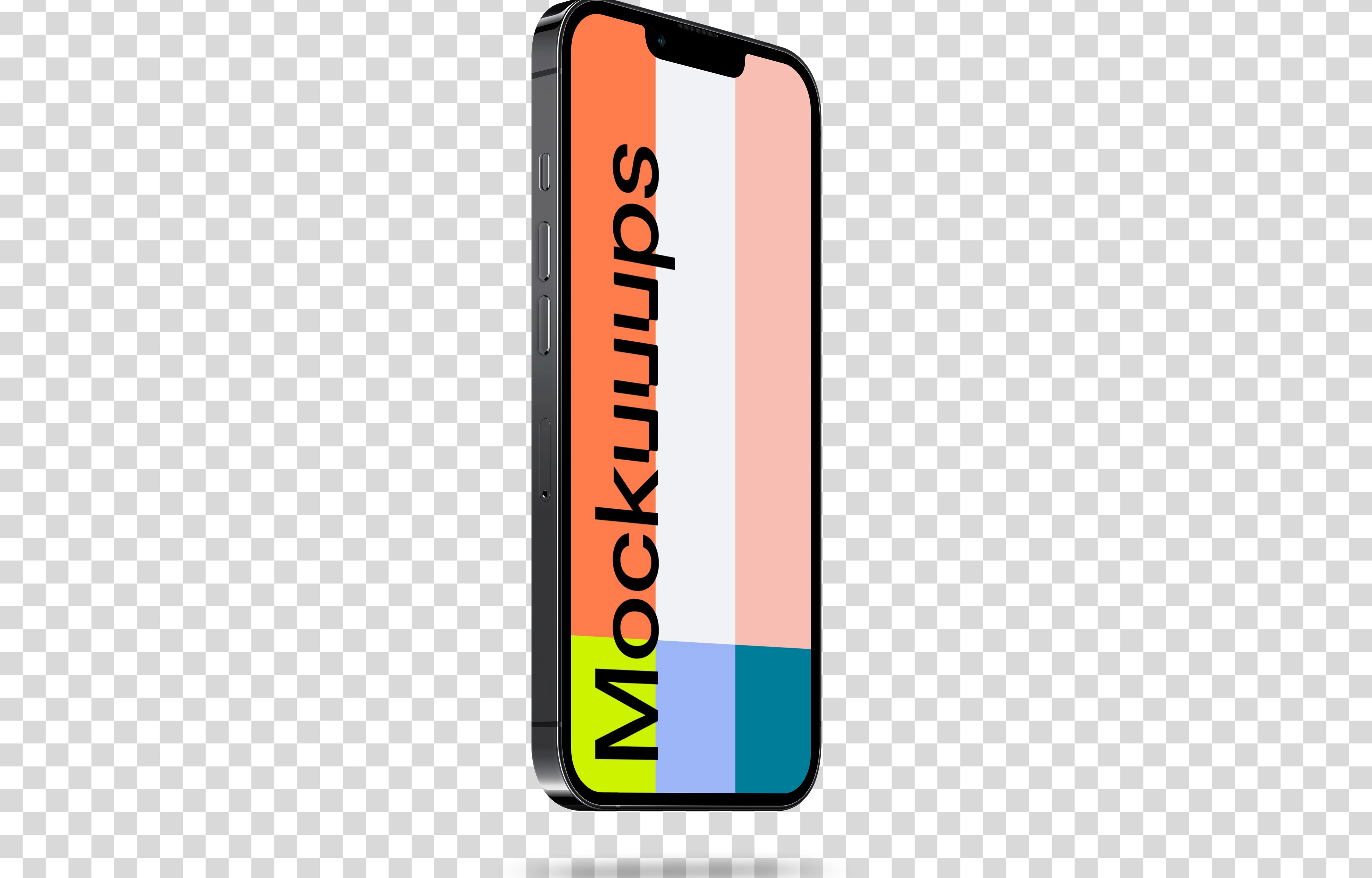 iPhone 13 Pro Mockup (Perspective Stand Left - Floating Shadow)