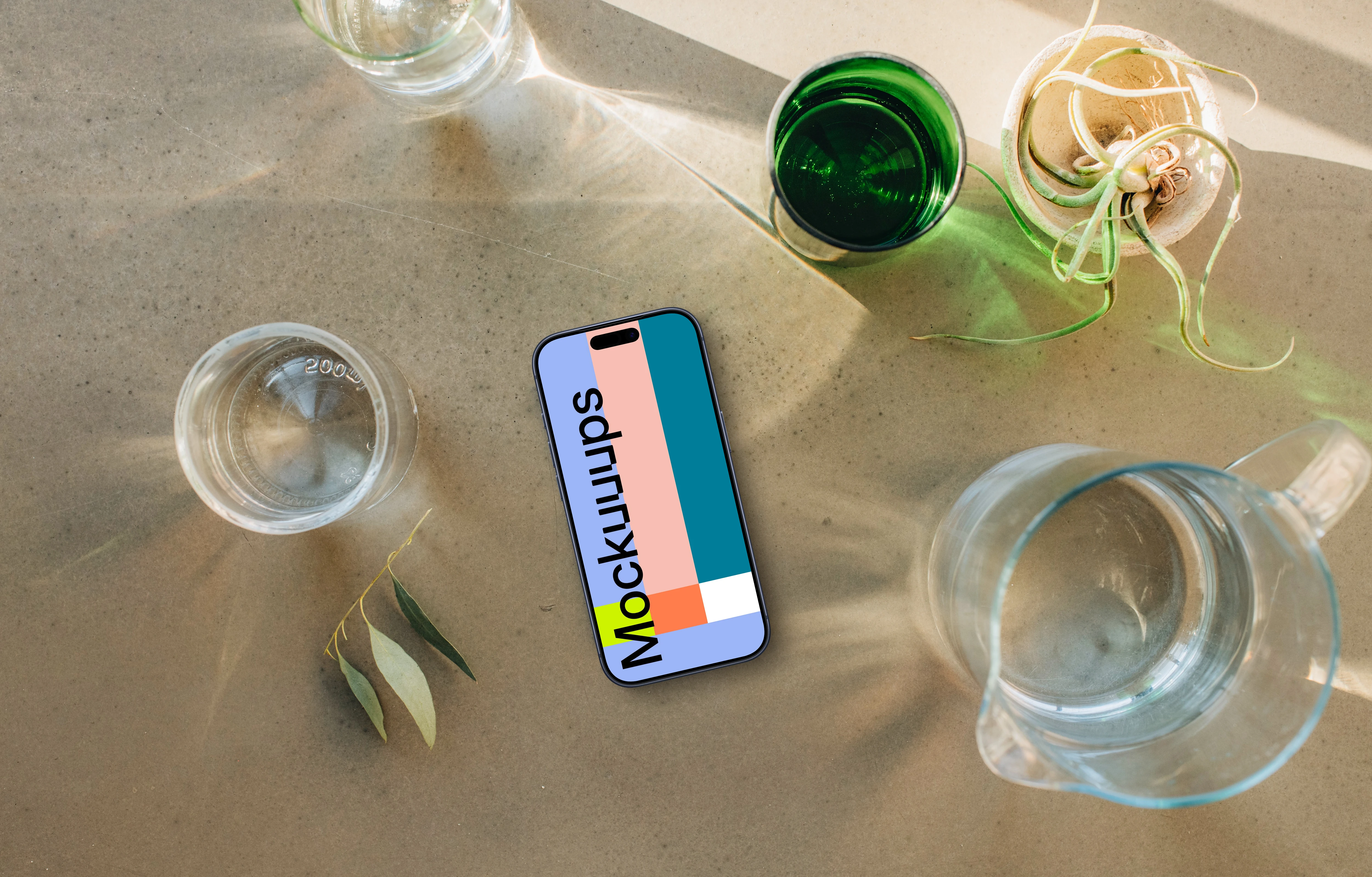 Cozy relaxation spot with an iPhone mockup