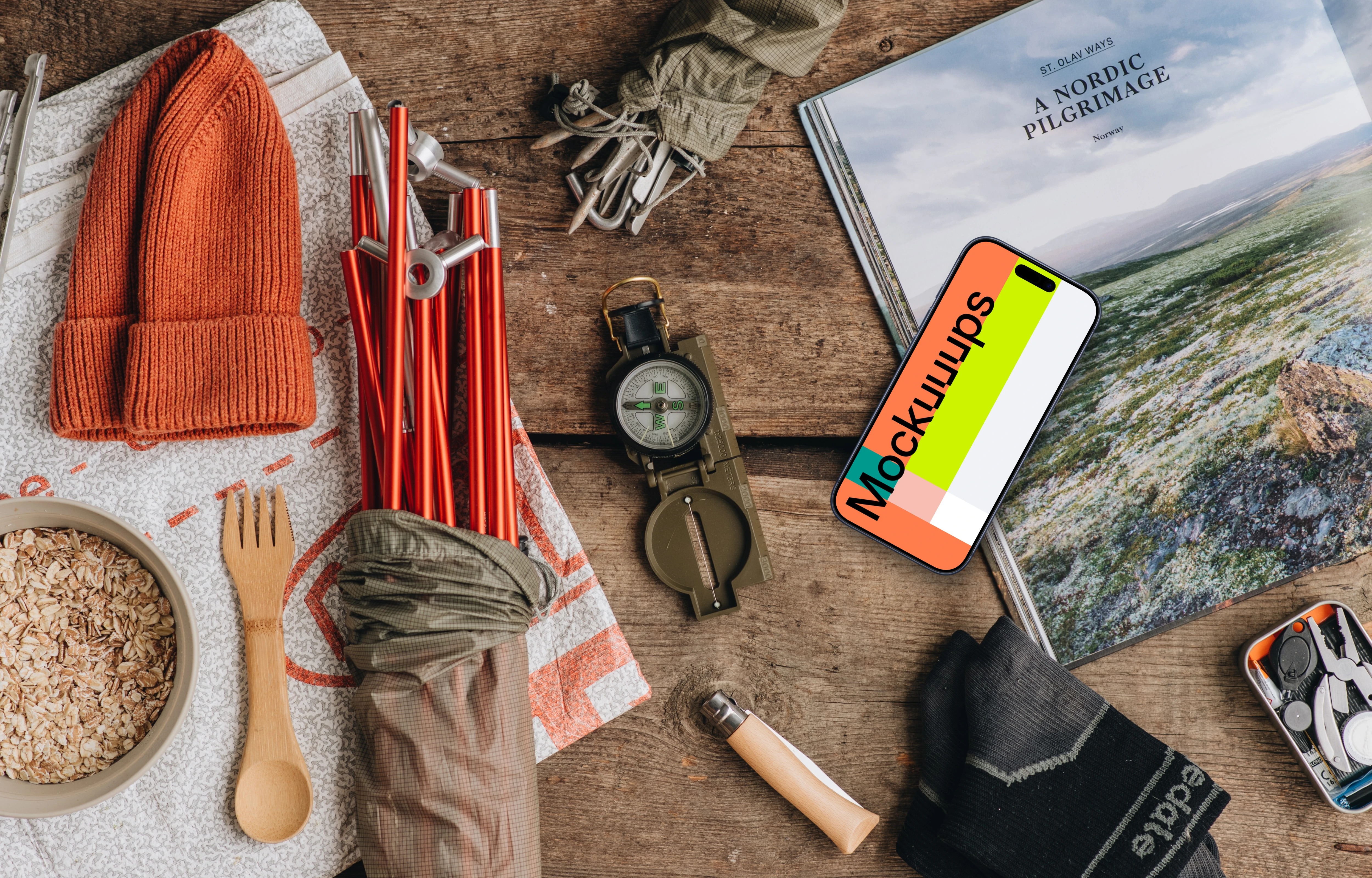 Outdoor adventure smartphone mockup