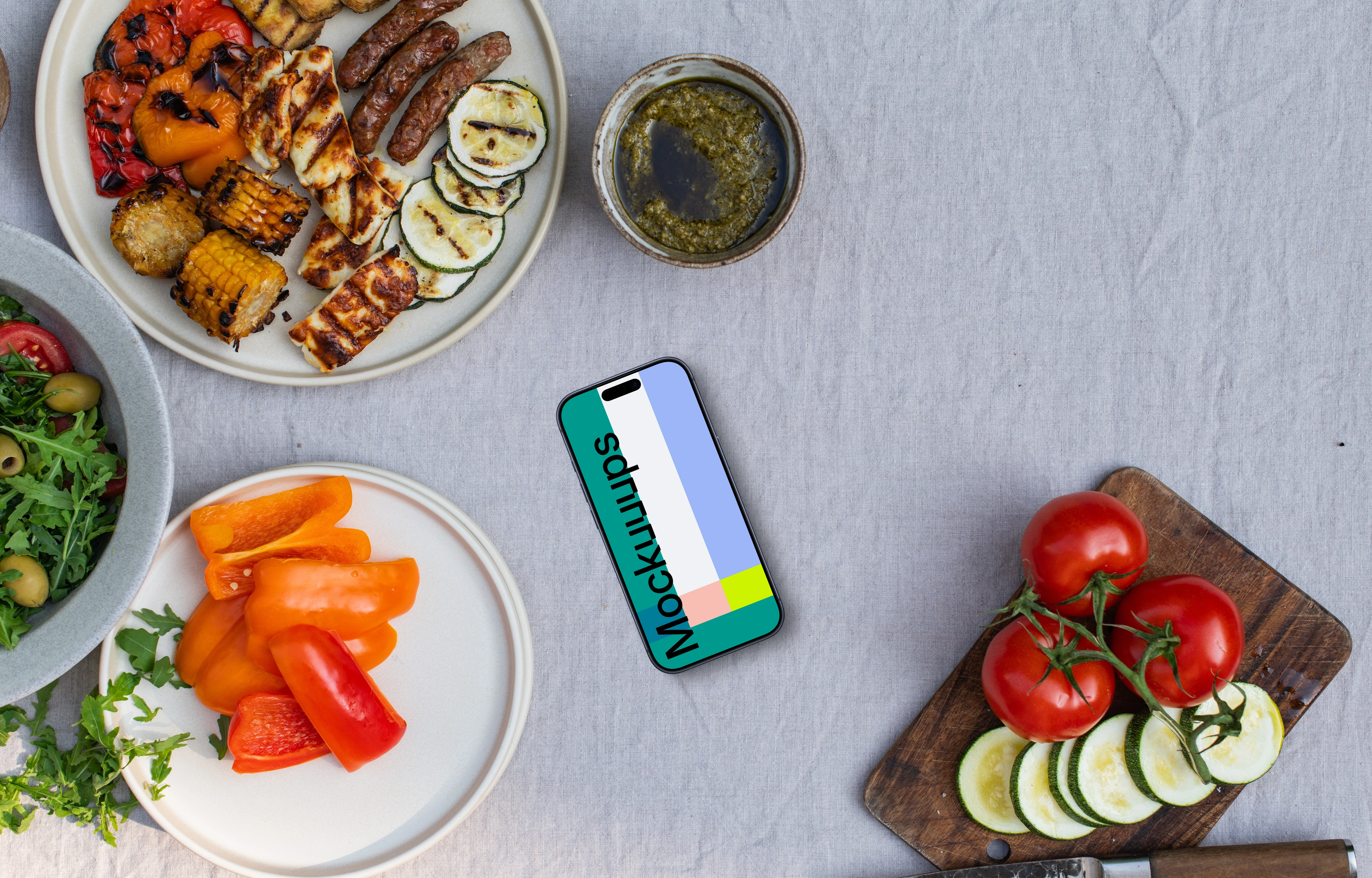 Barbecue styled iPhone mockup