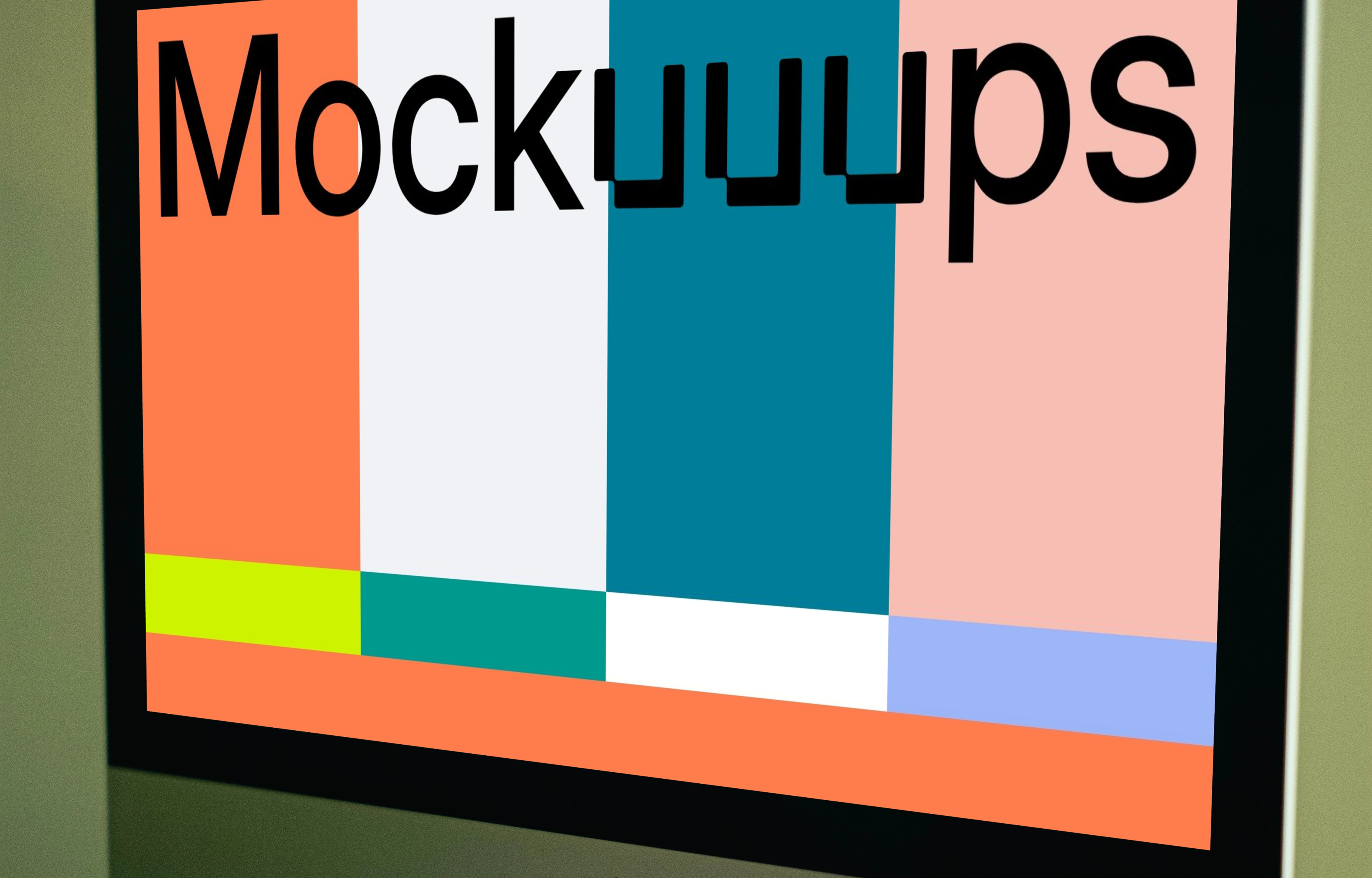 Closeup shot of iMac mockup on a table 