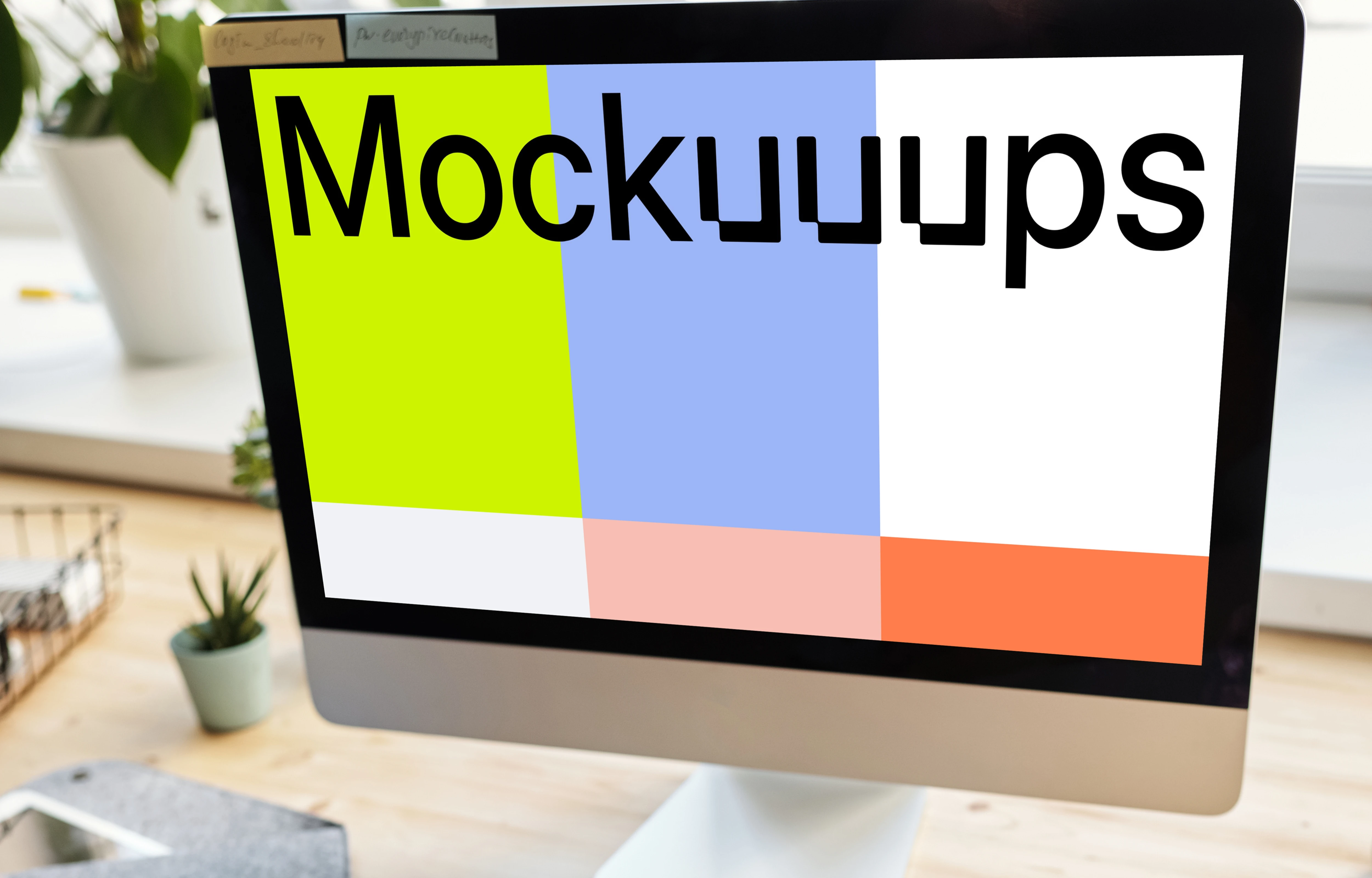 Kid working on iMac mockup