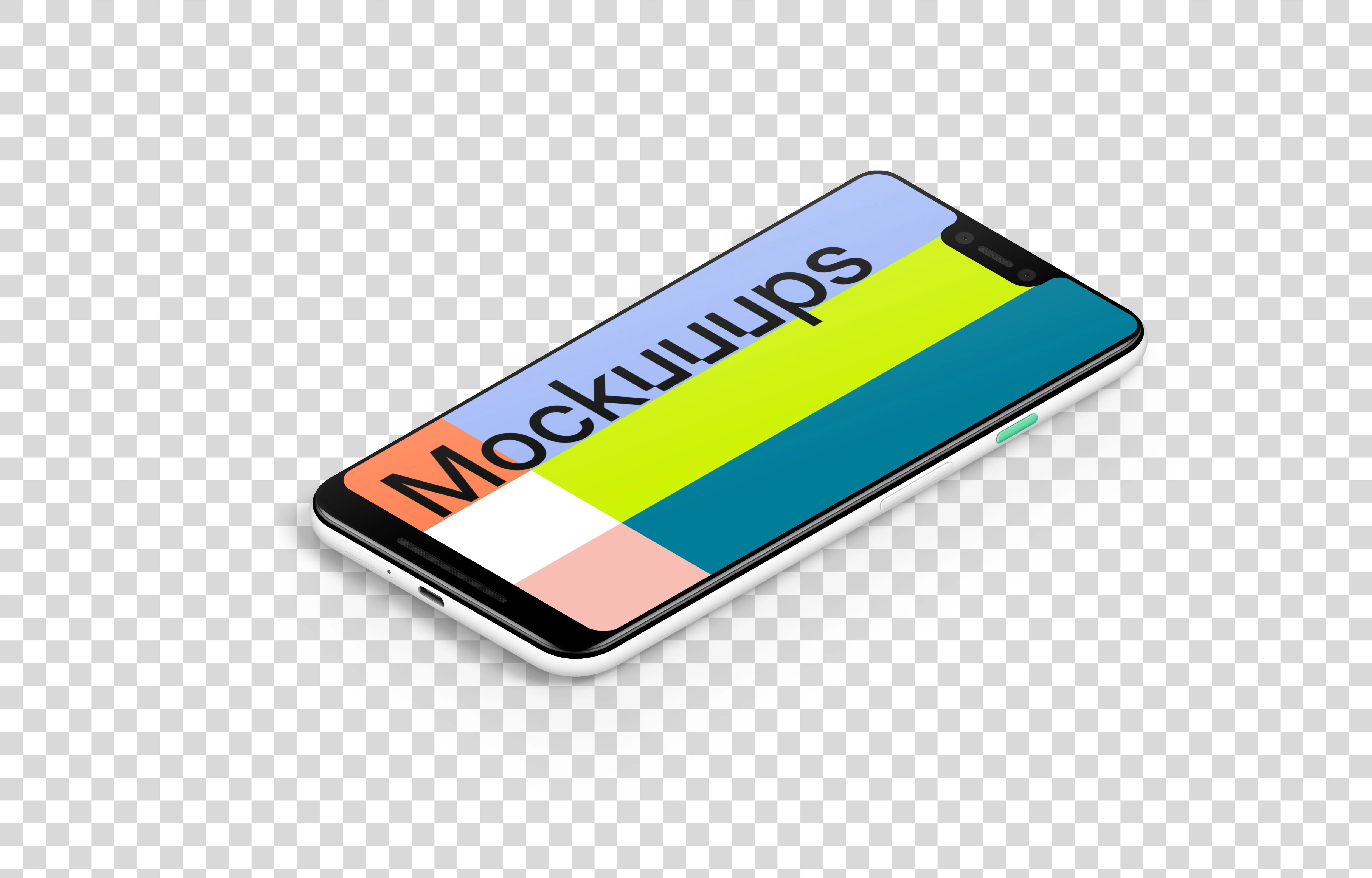 Google Pixel 3 XL Isometric mockup (Right)