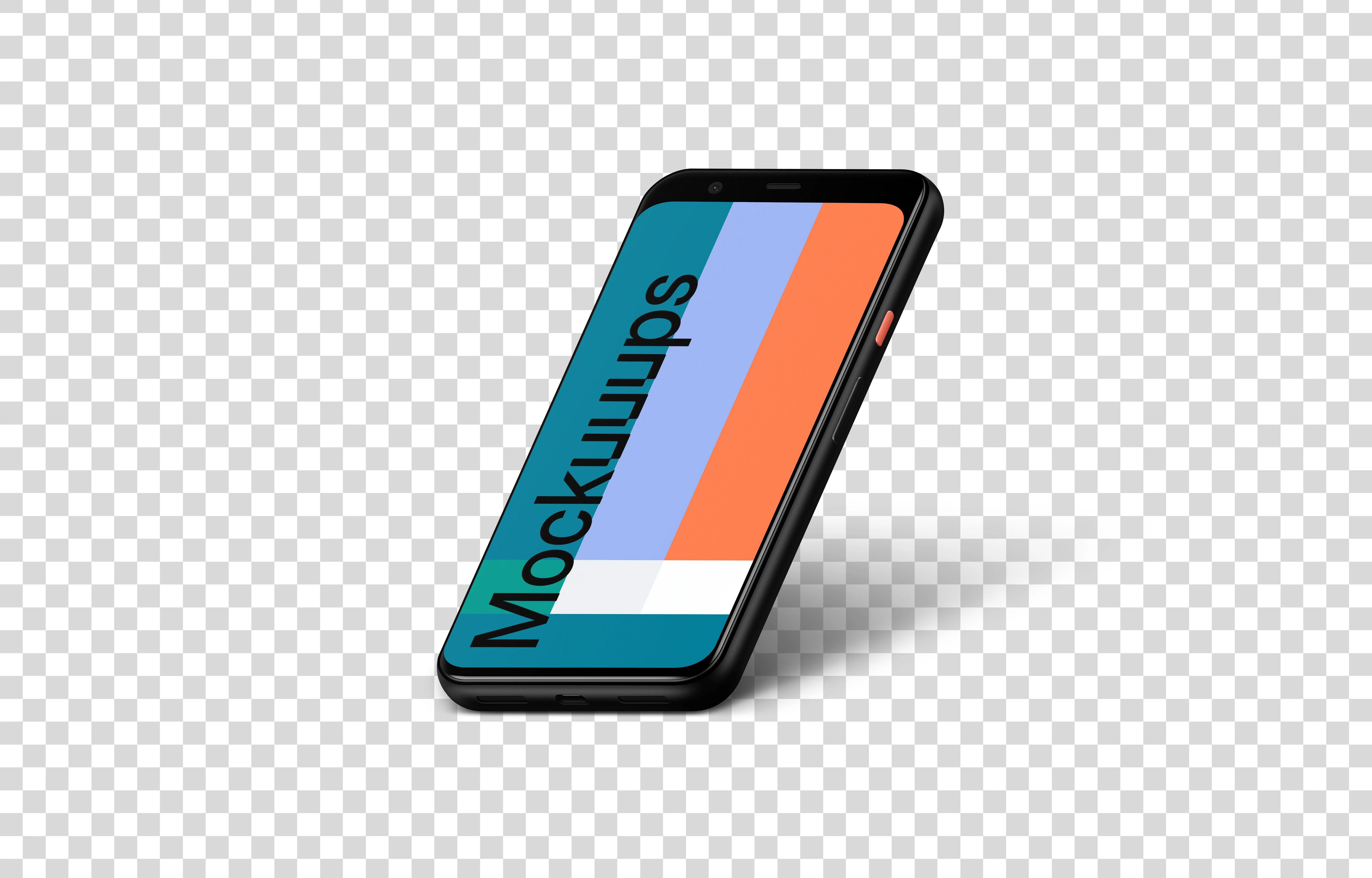 Google Pixel 4 Mockup (Isometric Right)