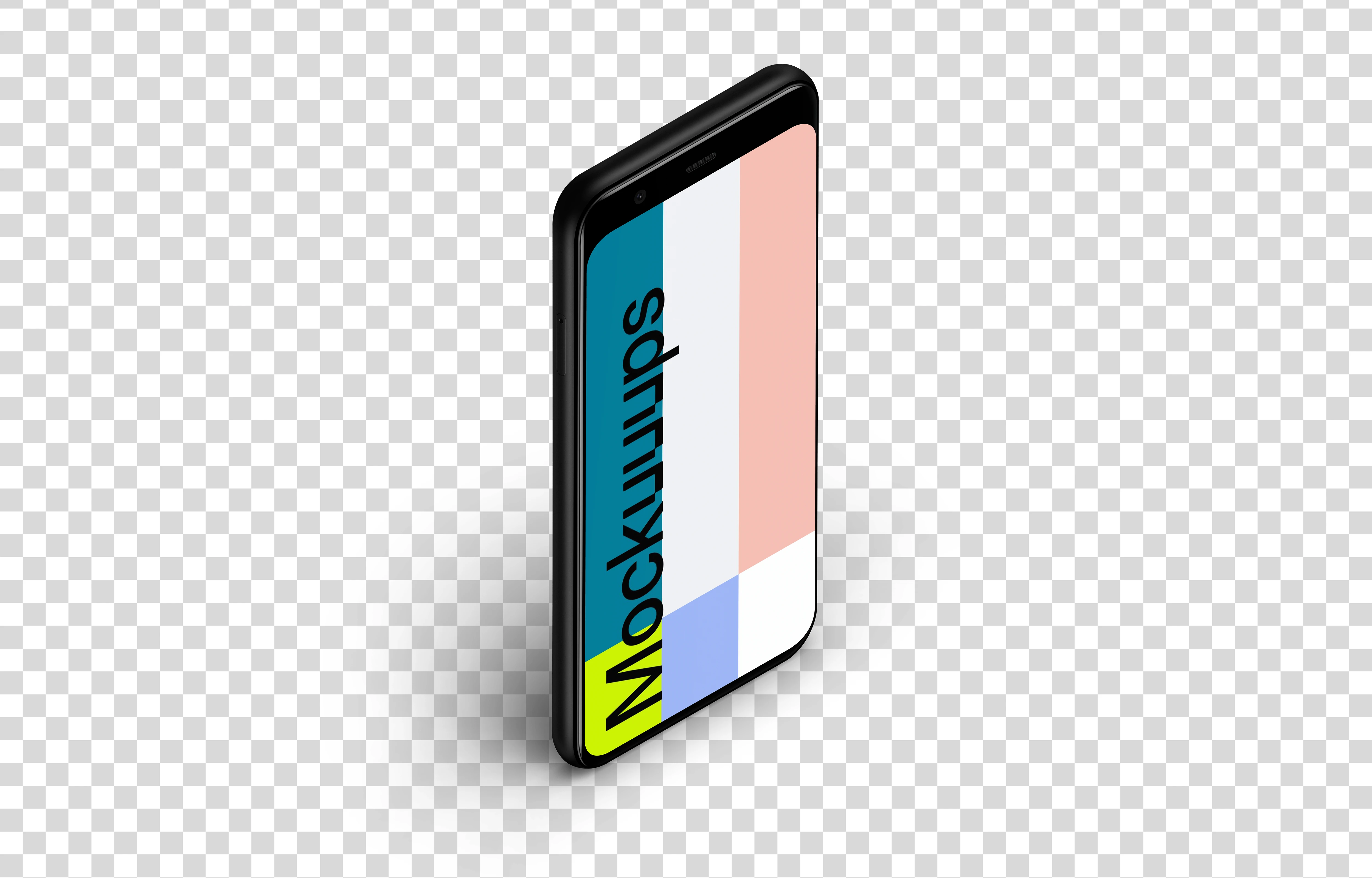 Google Pixel 4 Mockup (Isometric Stand Left)