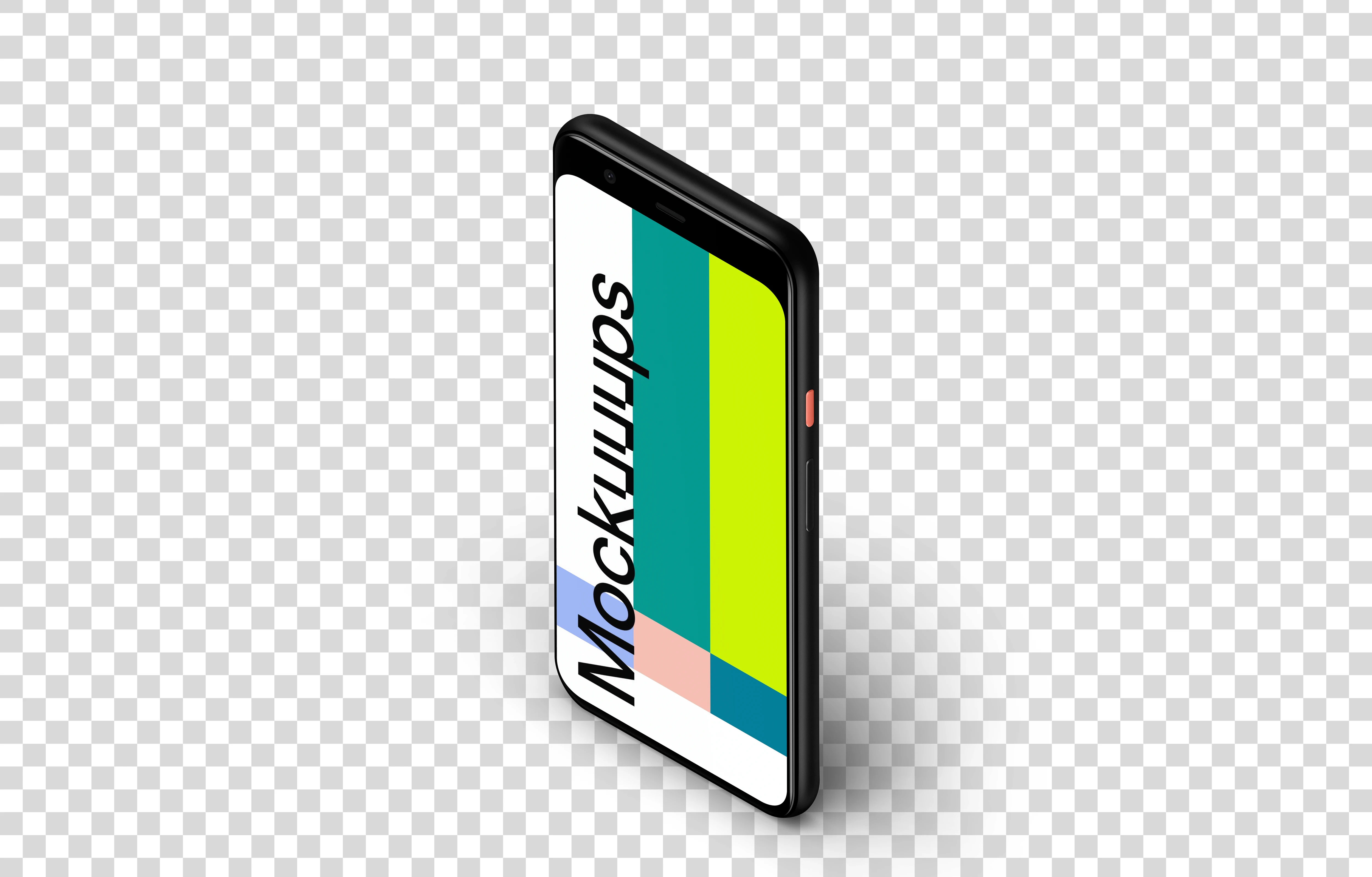 Google Pixel 4 Mockup (Isometric Stand Right)