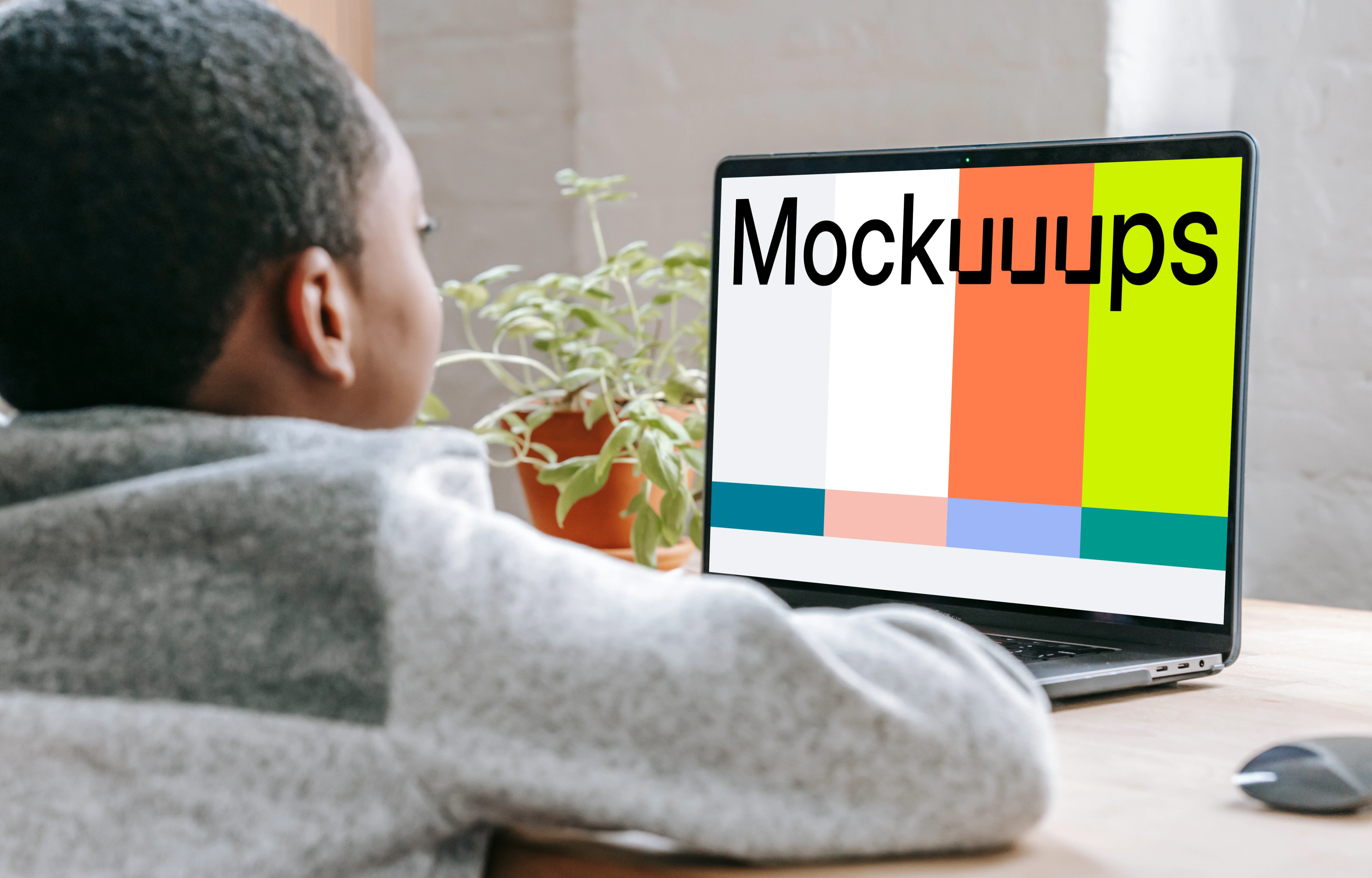 Young Boy Use a MacBook Pro mockup