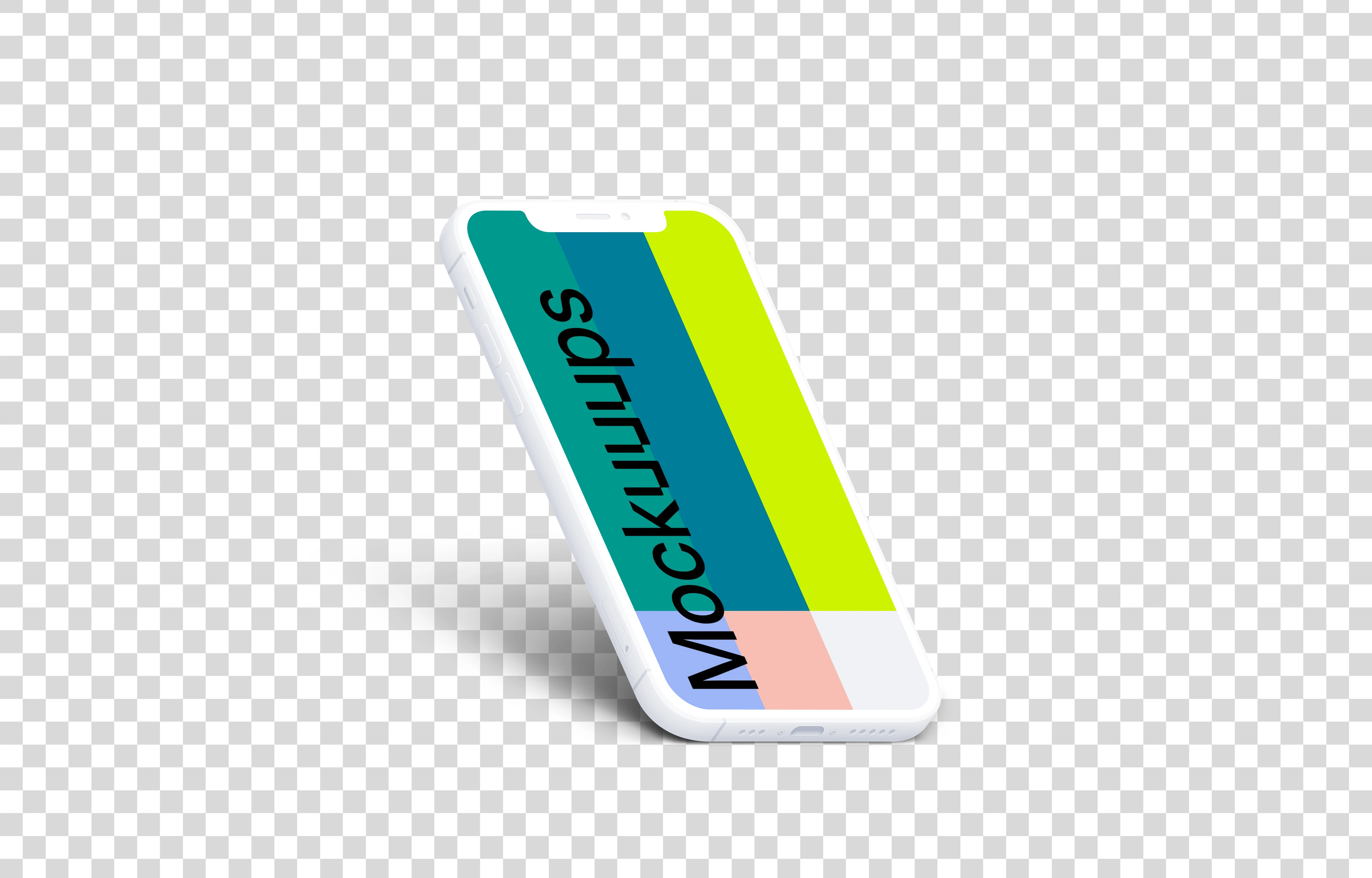 iPhone 12 Clay Mockup (Isometric Left)