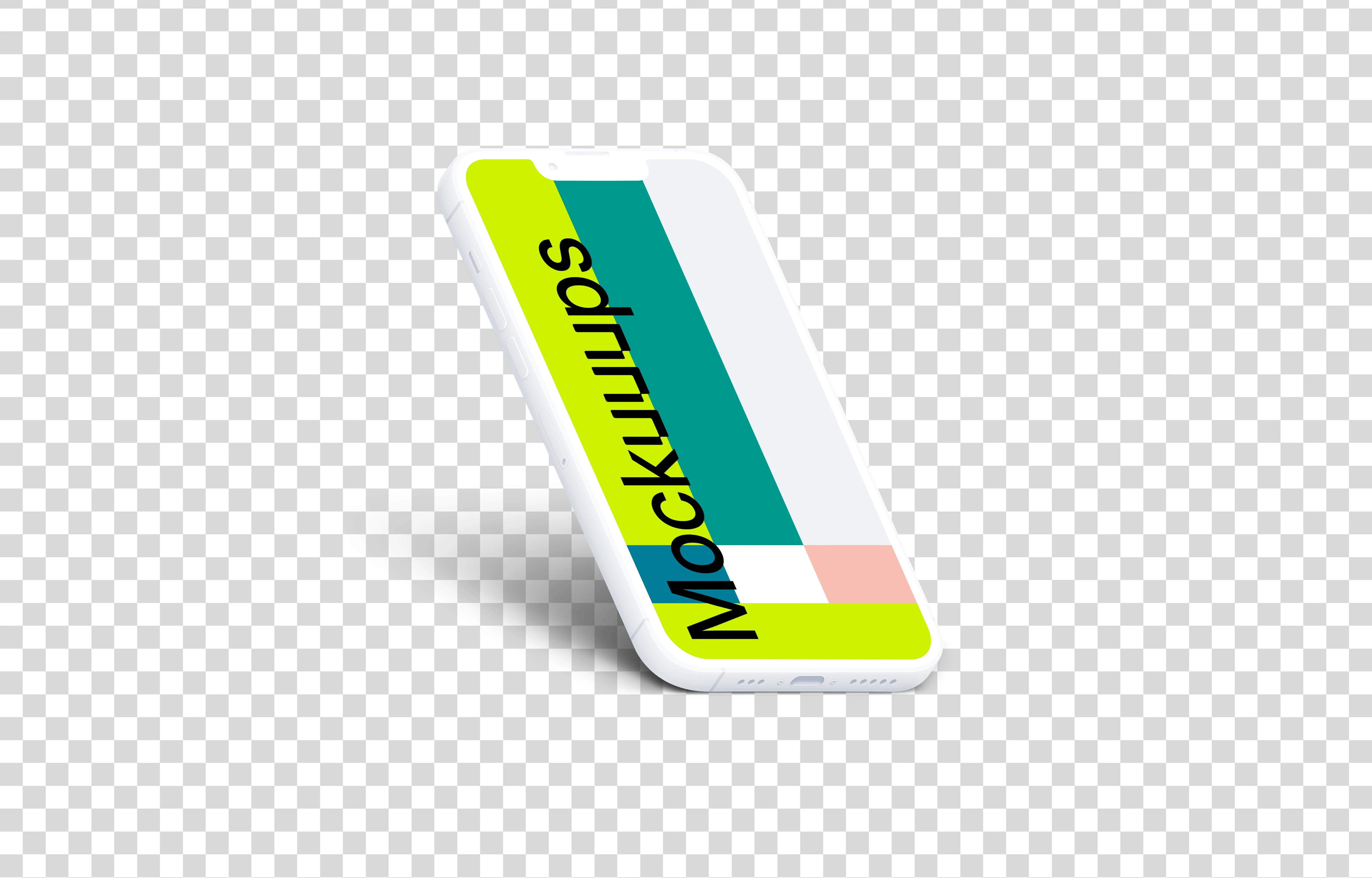 iPhone 13 Pro Clay Mockup (Isometric Left)