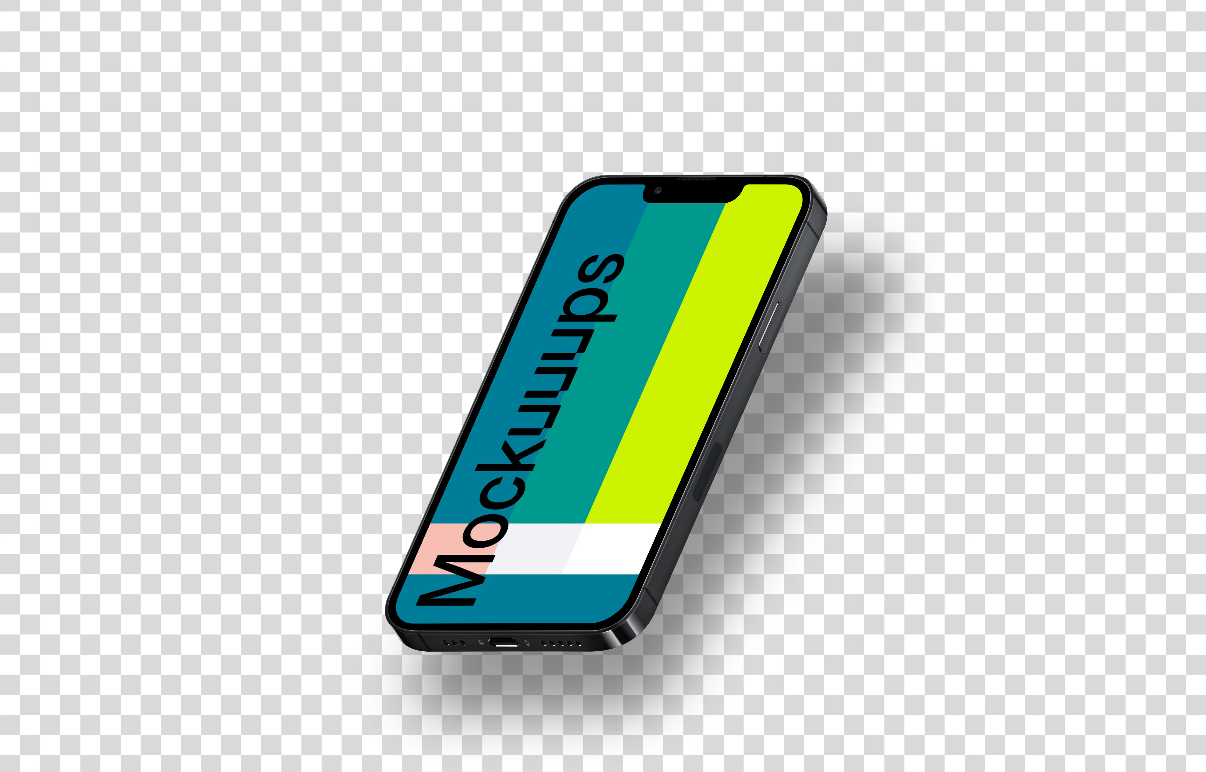 iPhone 13 Pro Mockup (Isometric Right - Floating Shadow)