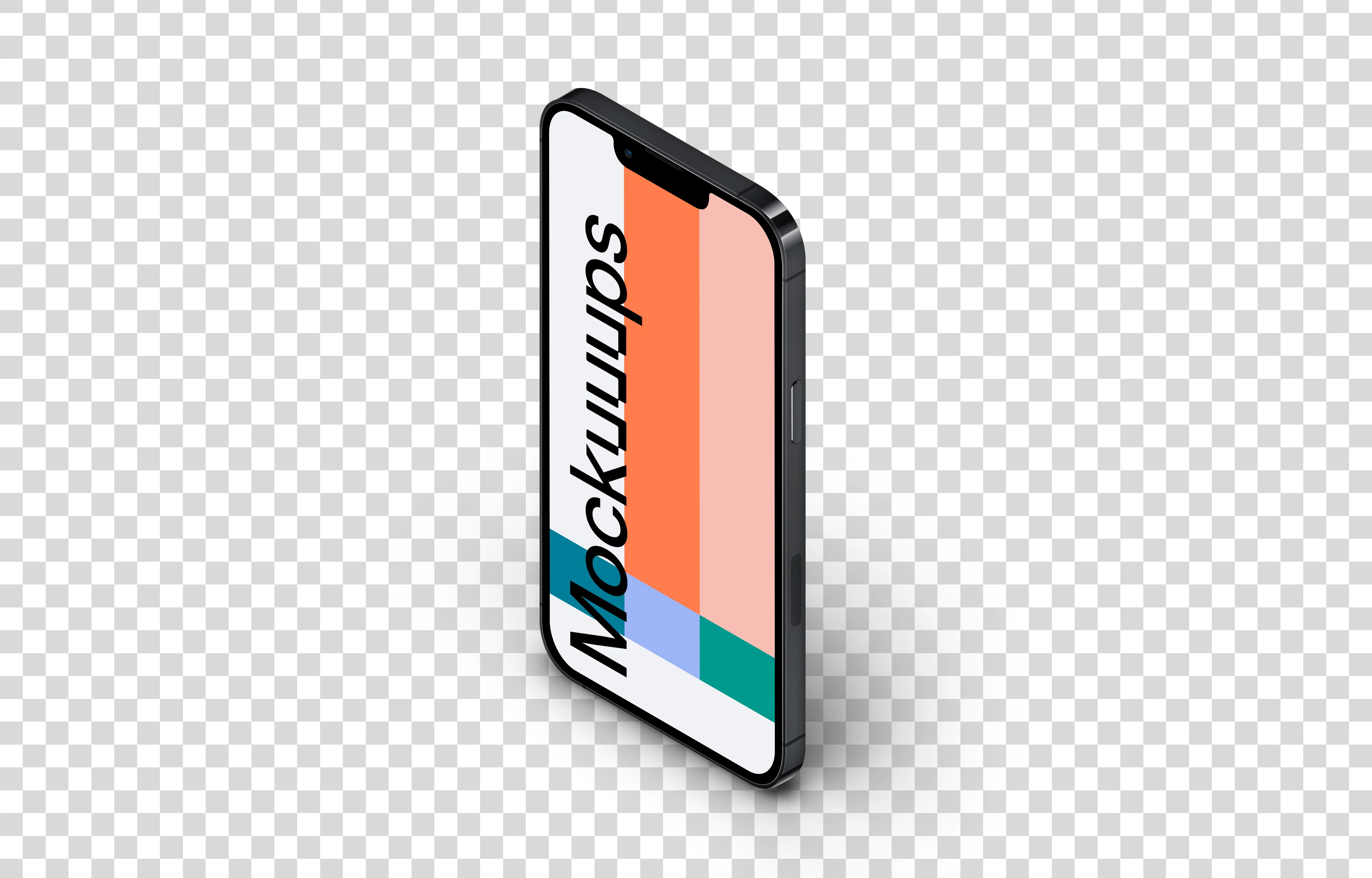 iPhone 13 Pro Mockup (Isometric Stand Right)
