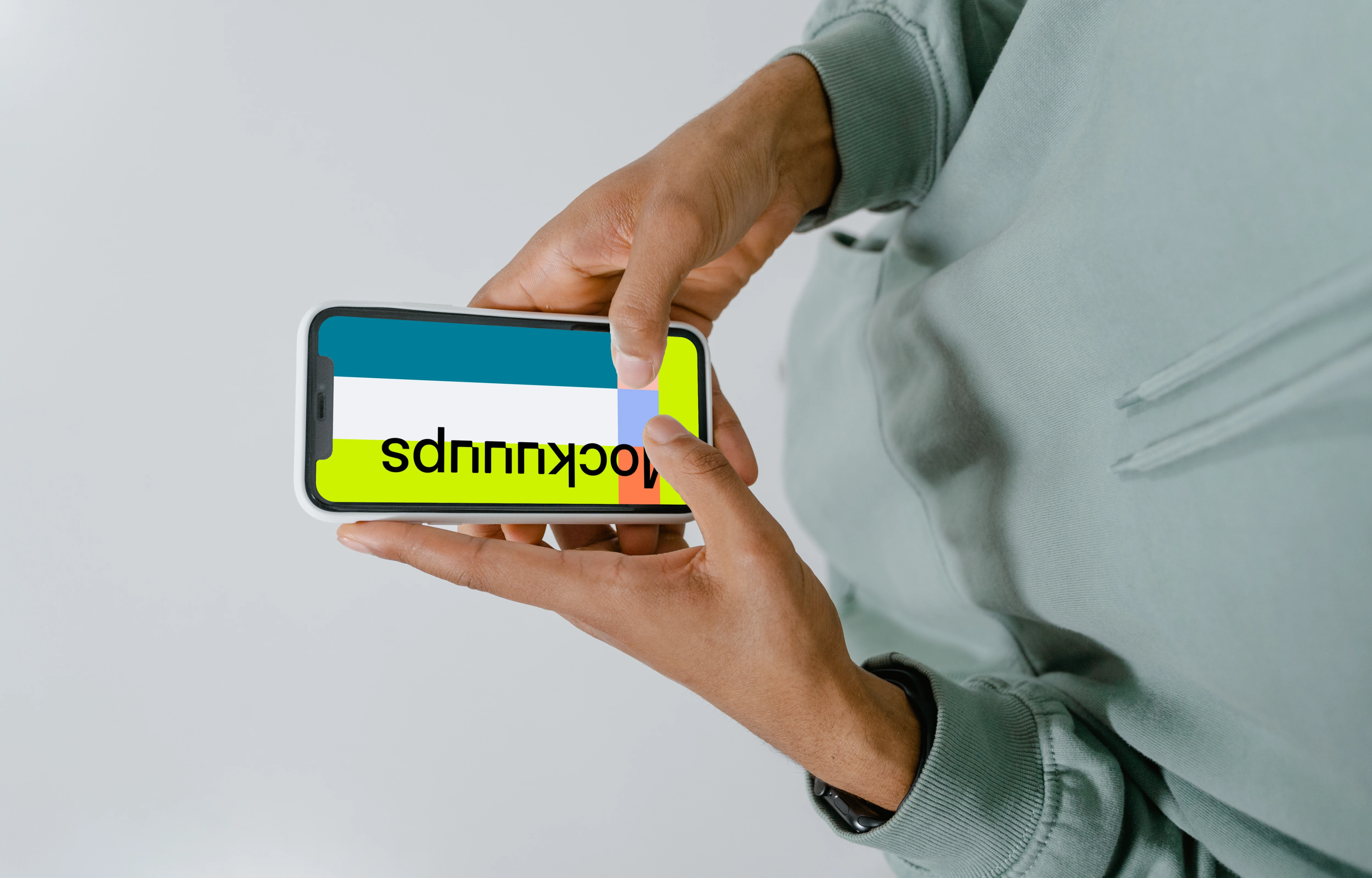 iPhone mockup with user sending a text