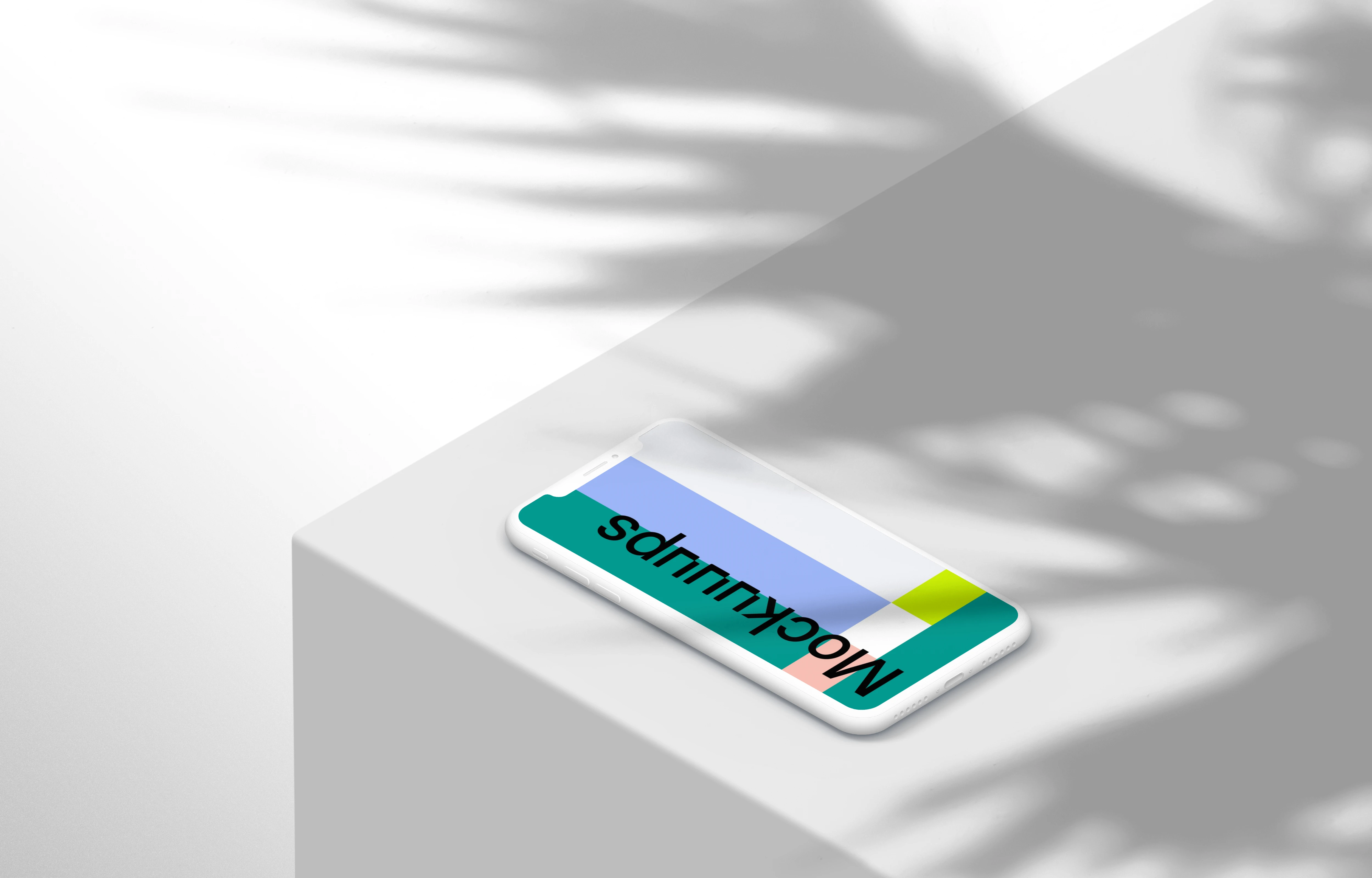 Isometric mockup of iPhone 11 (Clay Light - Left)