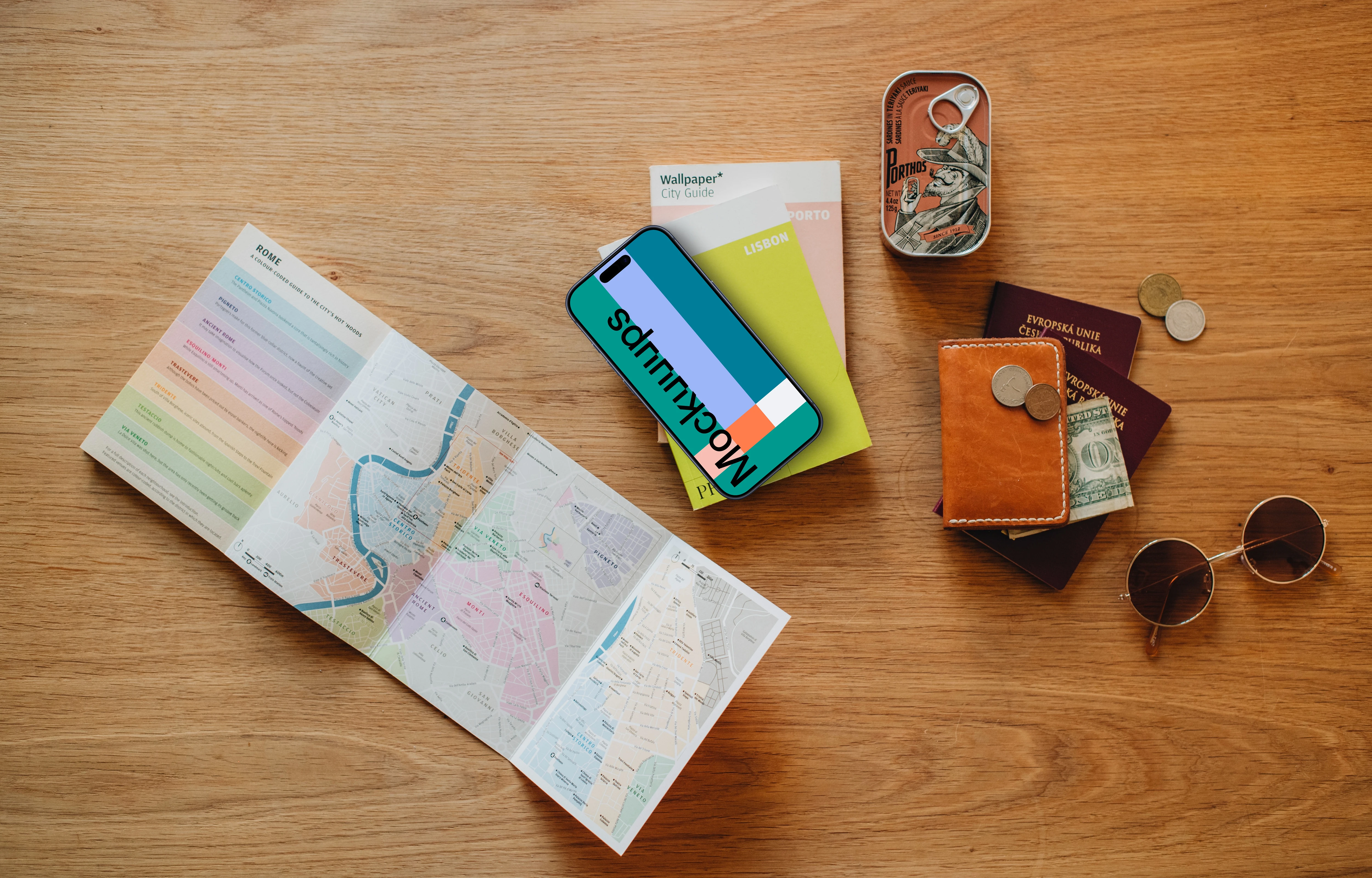 Journey to an unknown city smartphone mockup