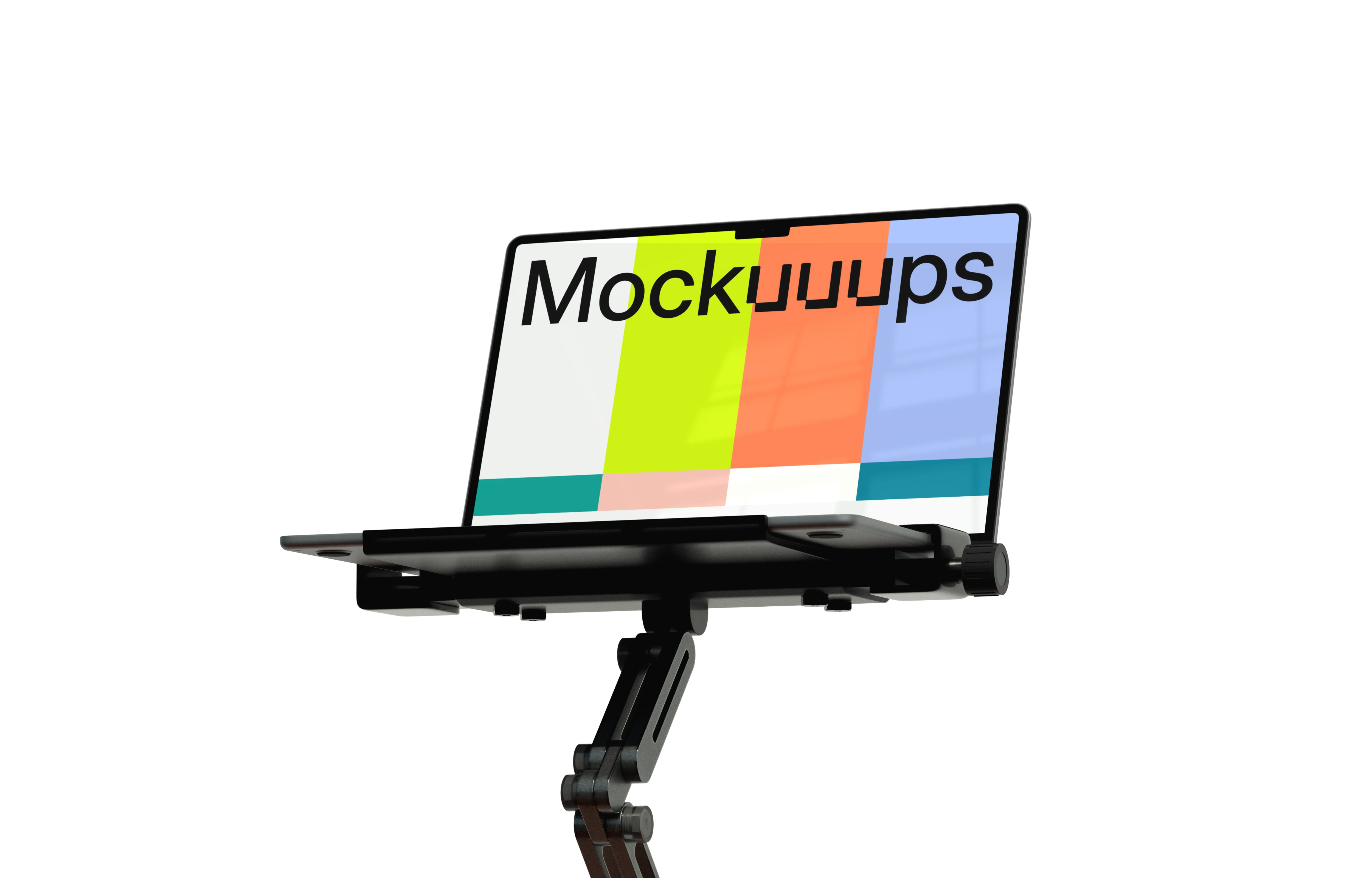MacBook Air mockup on an adjustable stand