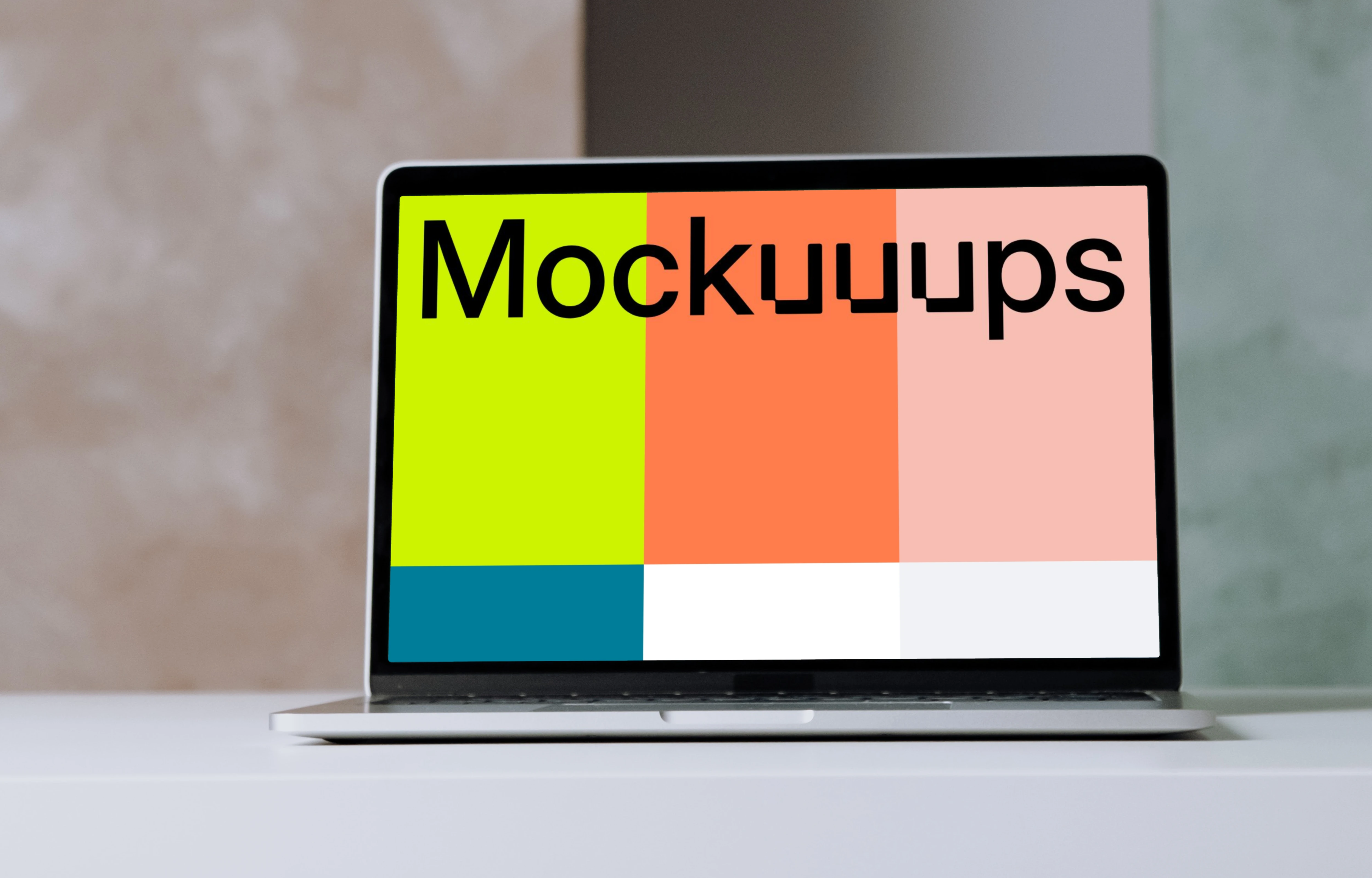MacBook Pro mockup on a table in plain view