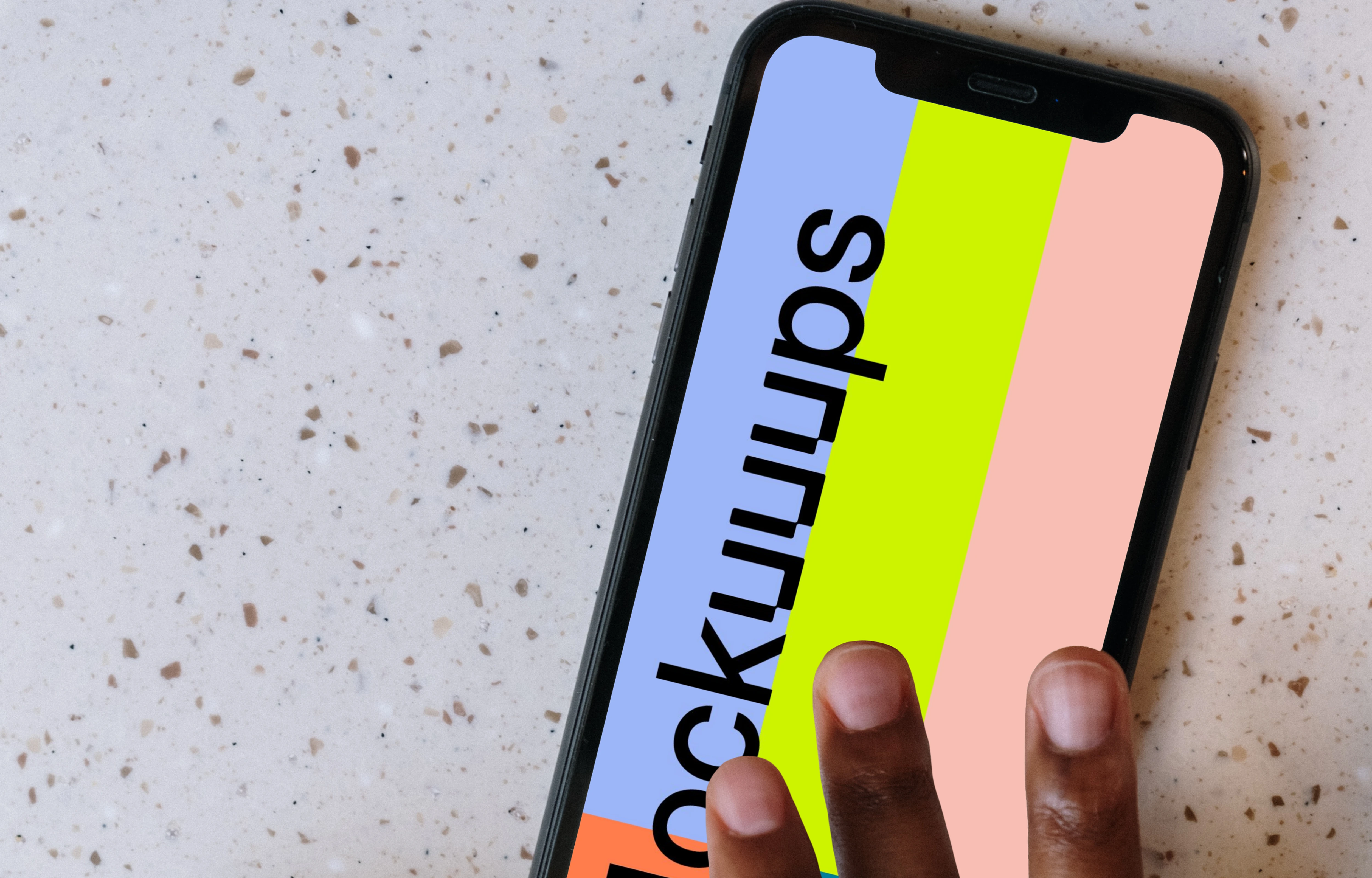 iPhone mockup beside a small cup of coffee