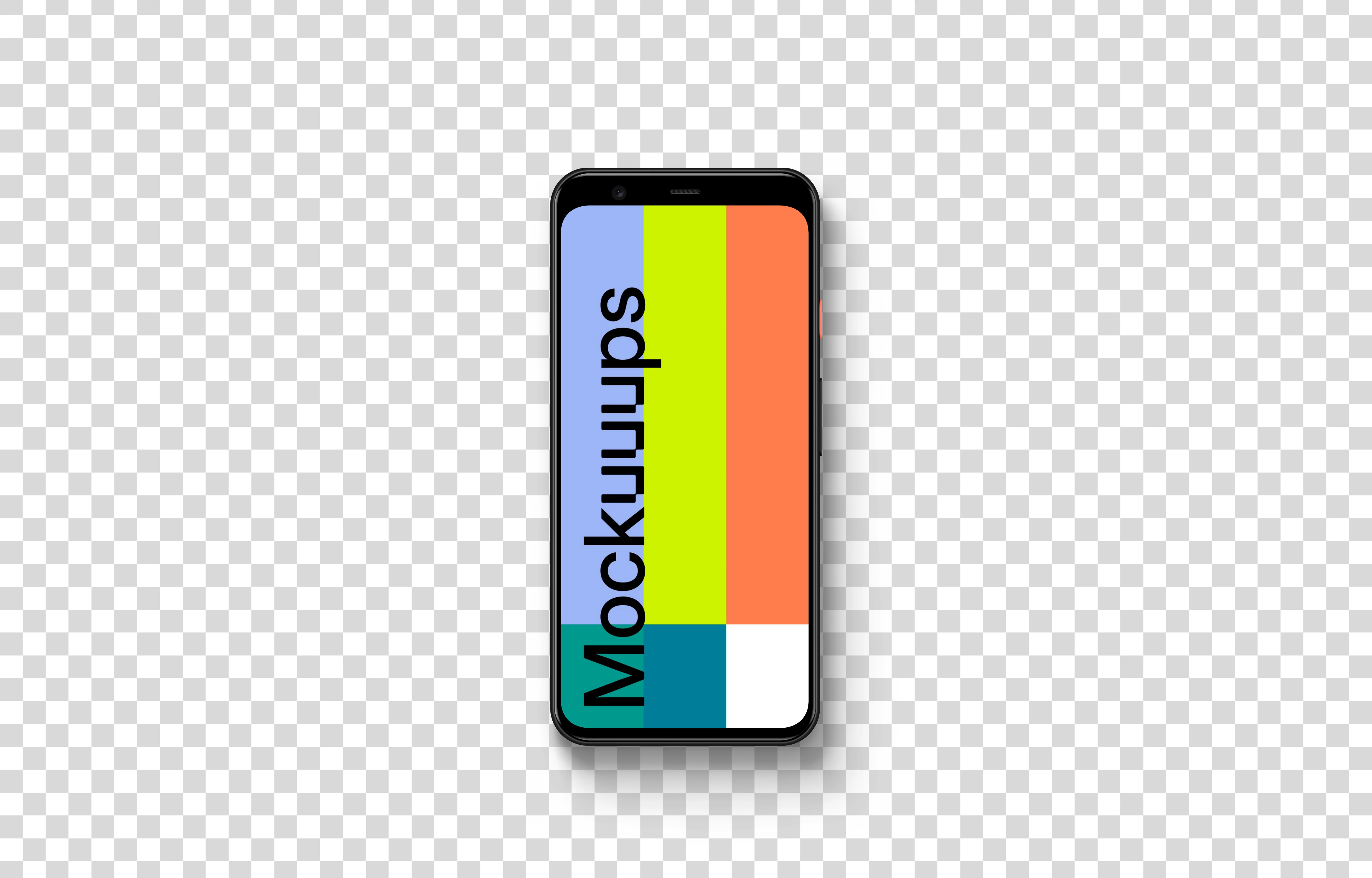 Google Pixel 4 Mockup (Front View - Floor Shadow)