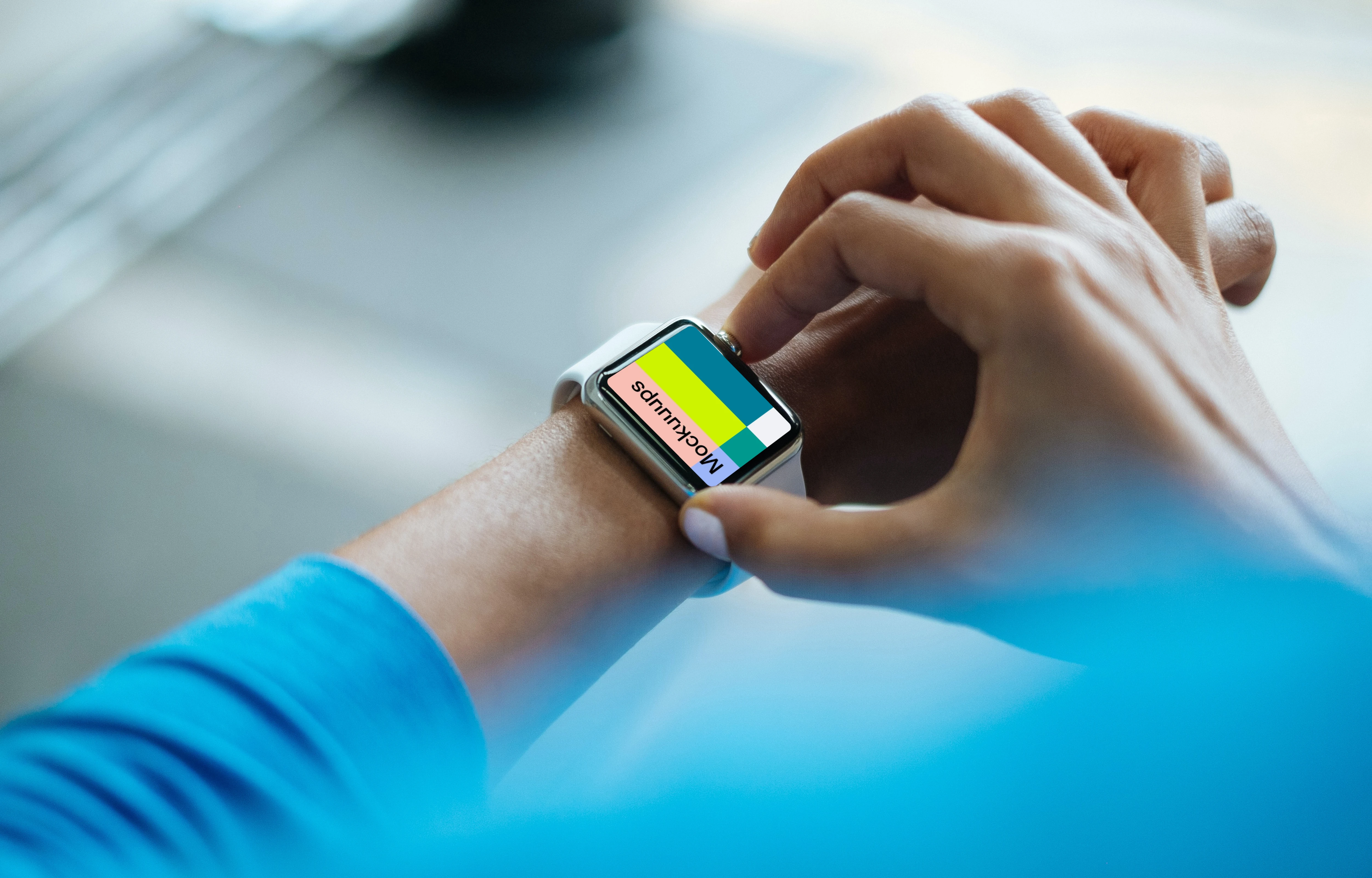 Checking notifications on Apple Watch mockup