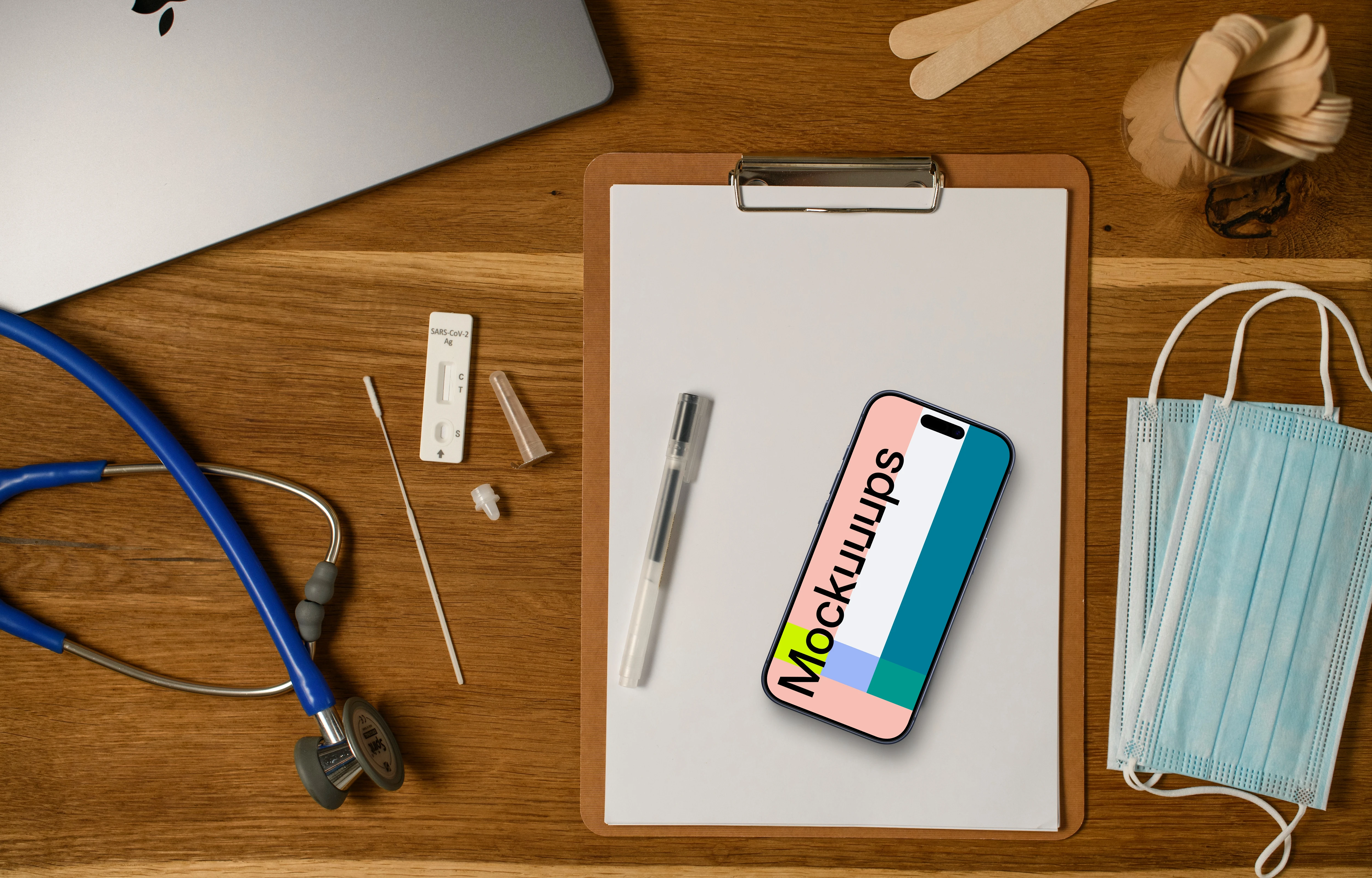 Phone mockup in the doctor’s office