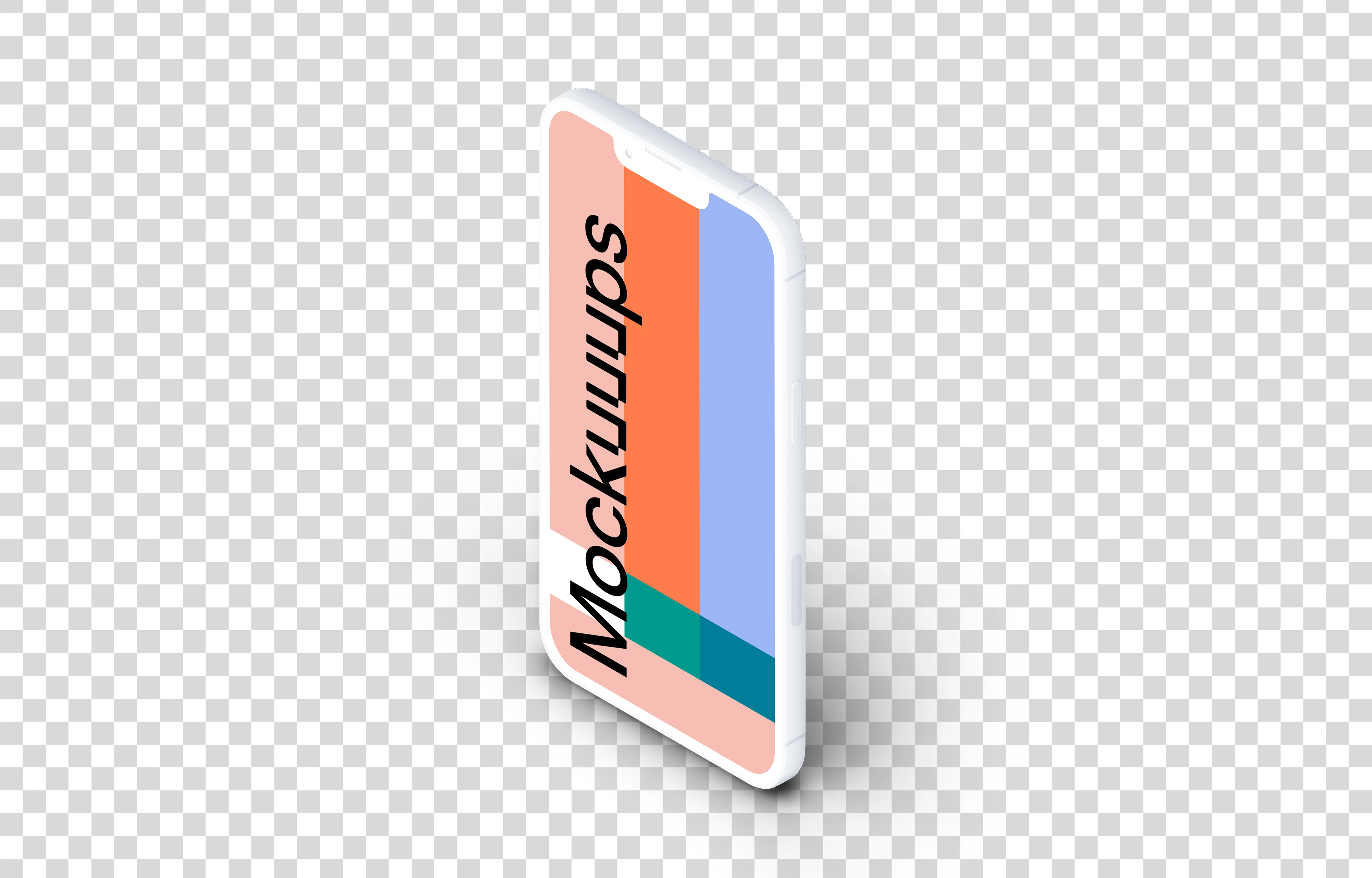iPhone 13 Pro Clay Mockup (Isometric Stand Right)