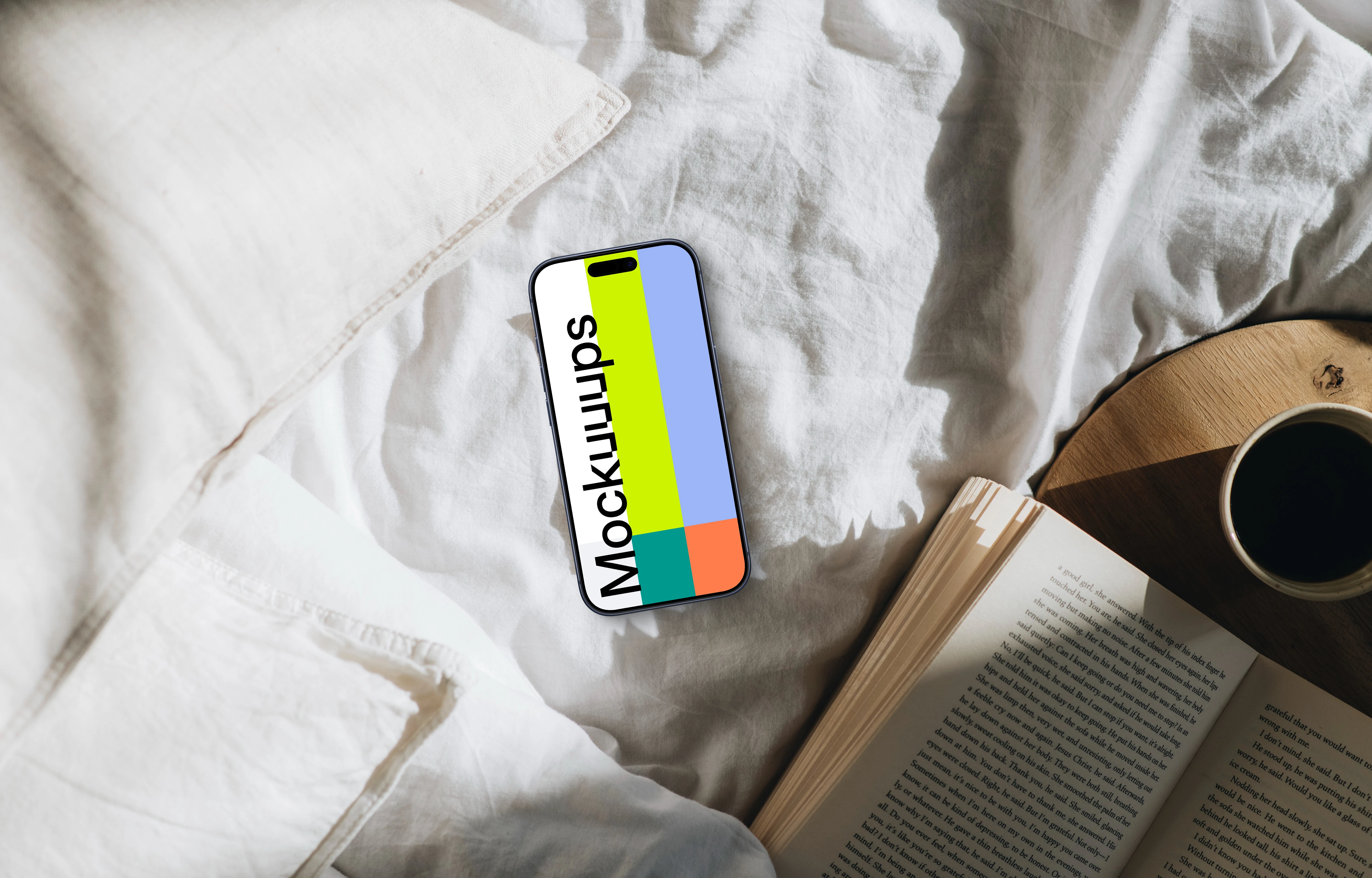 Sunlit breakfast ritual featuring an iPhone mockup